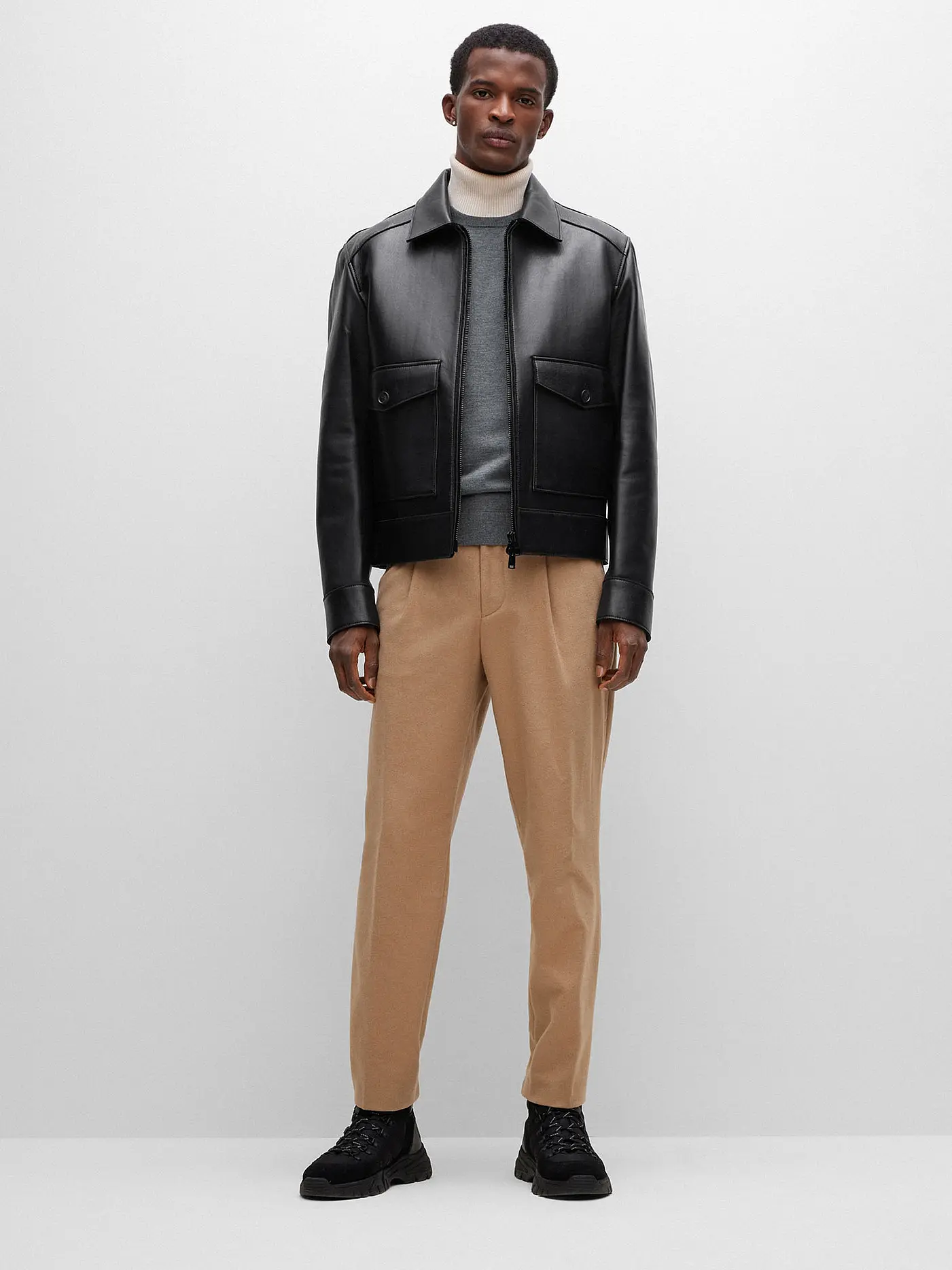 BOSS | Pullover Slim Fit LENO-P | grau