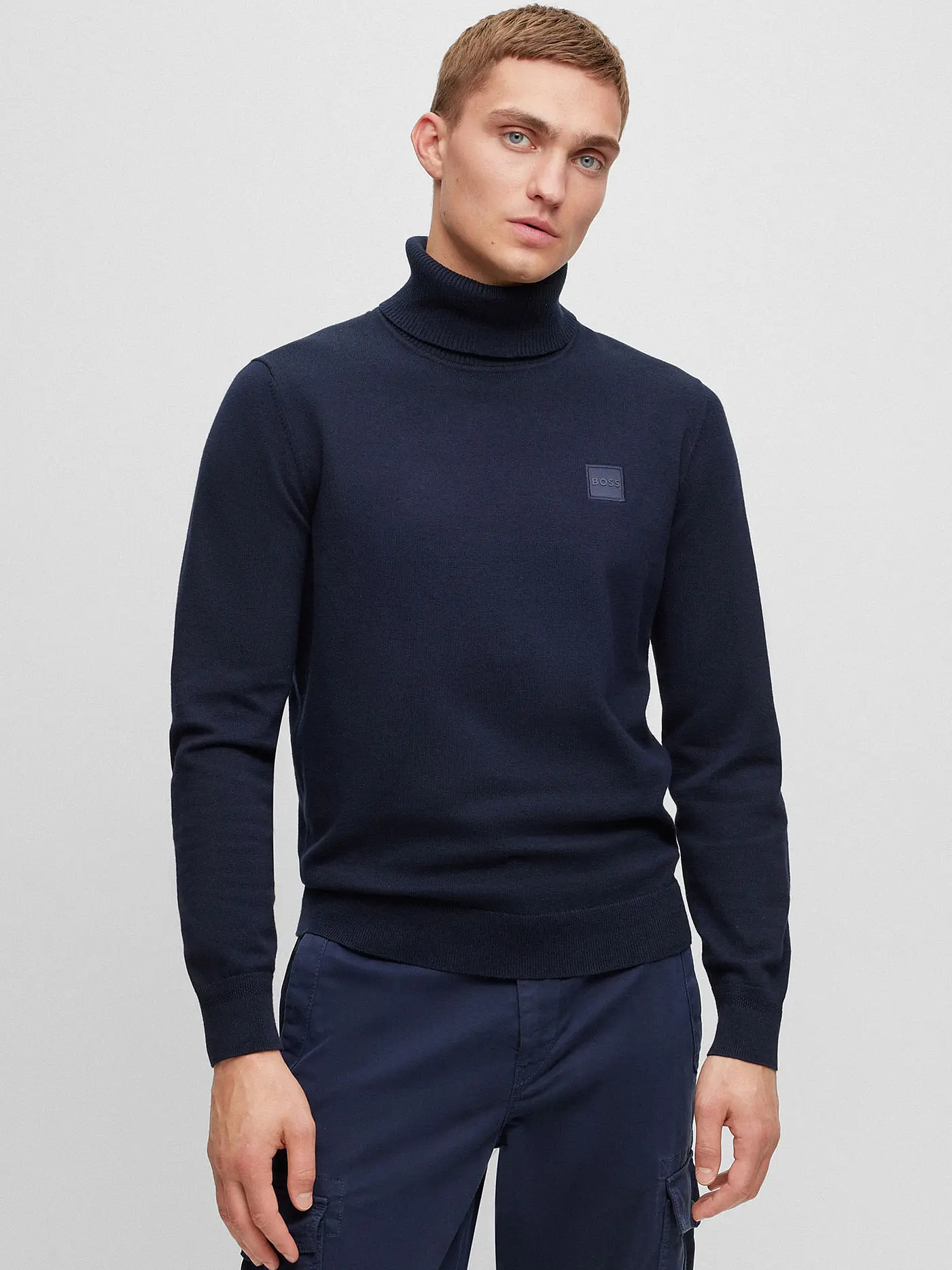 BOSS | Rollkragenpullover AKIRO | blau