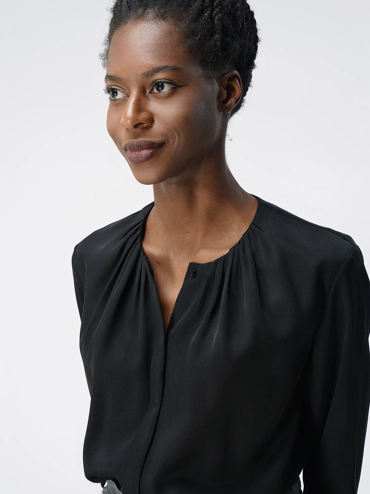 BOSS | Seidenbluse BANORAH | schwarz