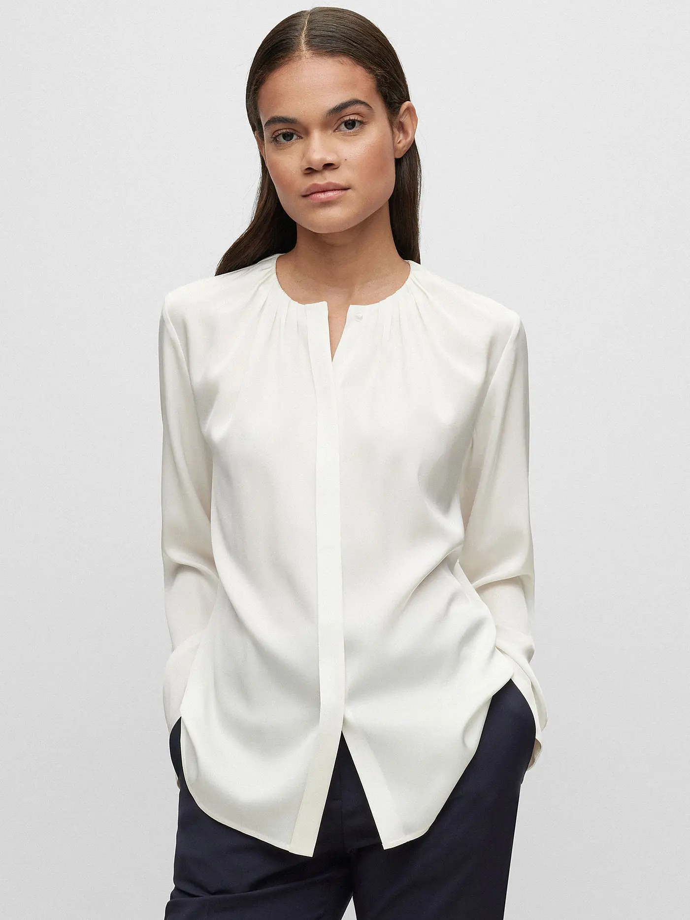 BOSS | Seidenbluse BANORAH | weiss