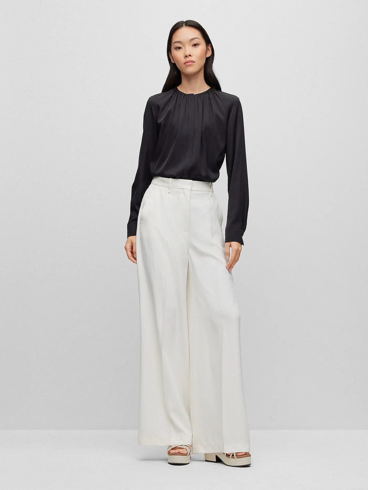 BOSS | Seidenbluse BANORAH | schwarz