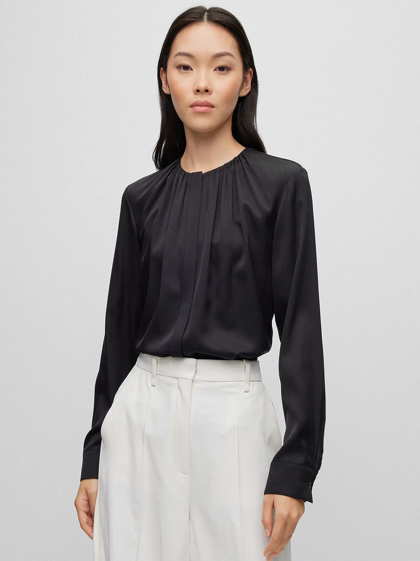 BOSS | Seidenbluse BANORAH | schwarz