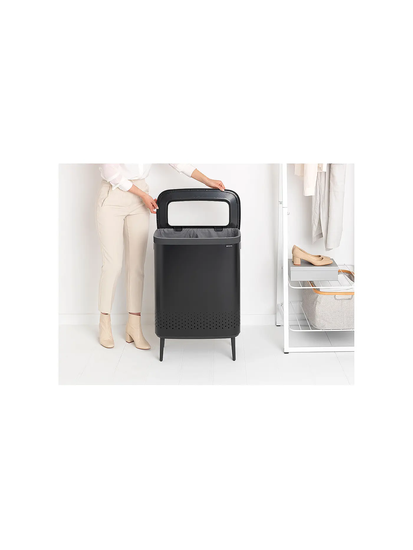 BRABANTIA | Wäschebox Bo 2x45l Schwarz | schwarz