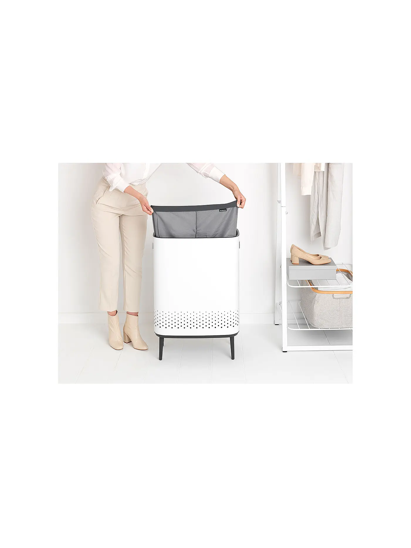 BRABANTIA | Wäschebox Bo 2x45l Weiss | weiss