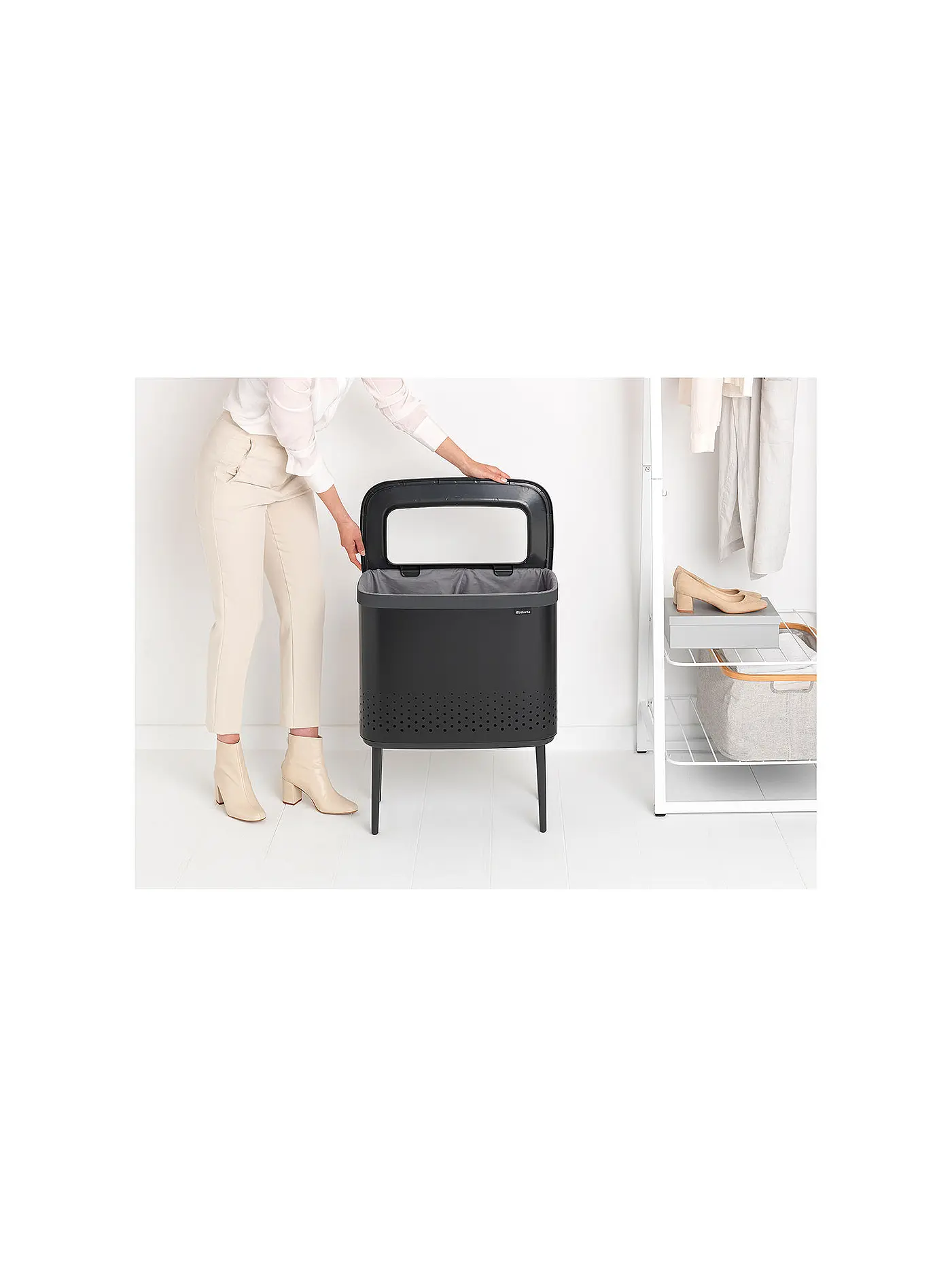 BRABANTIA | Wäschebox Bo 60l Schwarz | schwarz