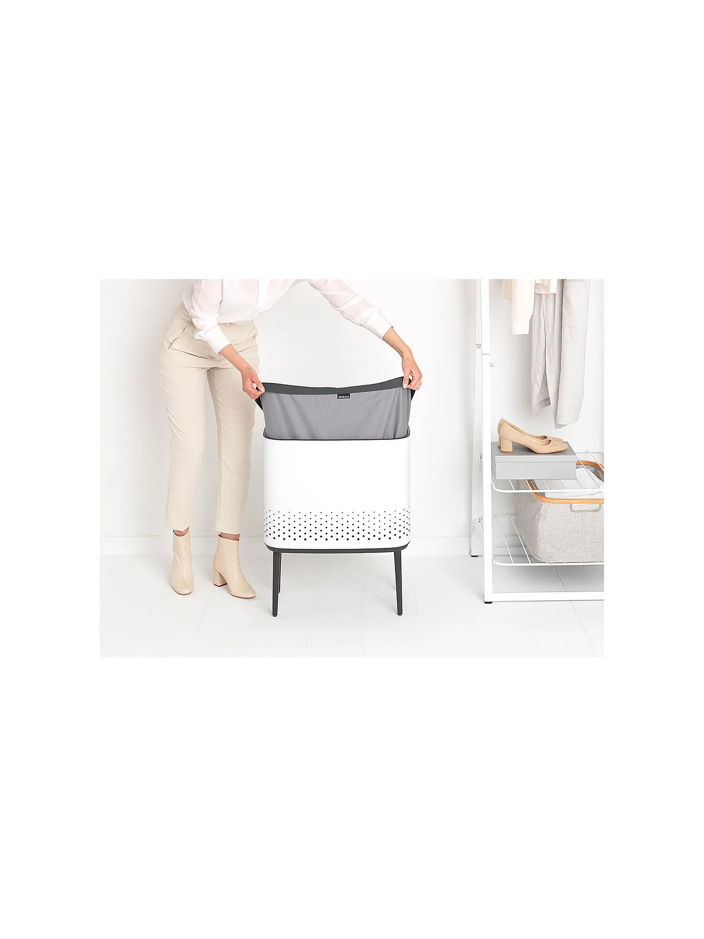 BRABANTIA | Wäschebox Bo 60l Weiss | weiss
