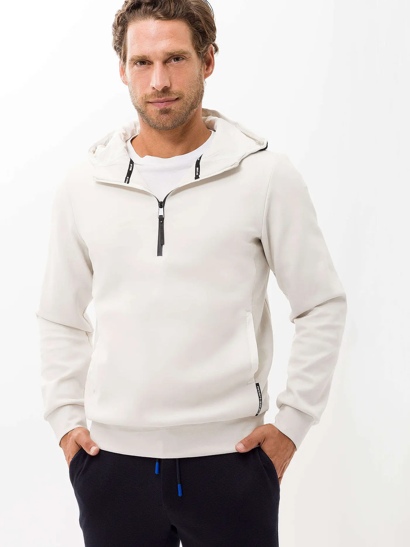 BRAX | Kapuzensweater - Hoodie LEVIN | weiss