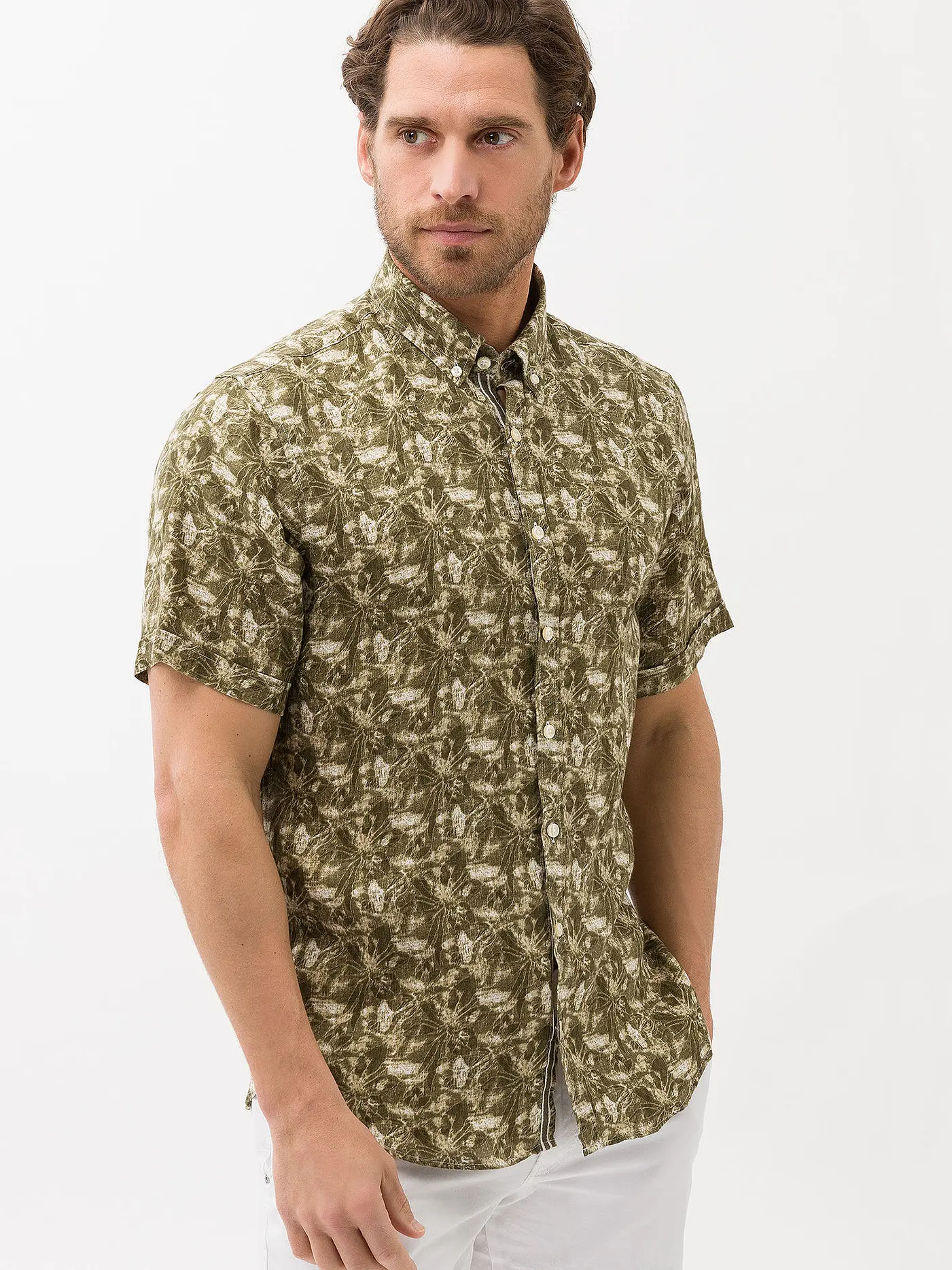 BRAX | Leinenhemd Modern Fit  DAN P | olive