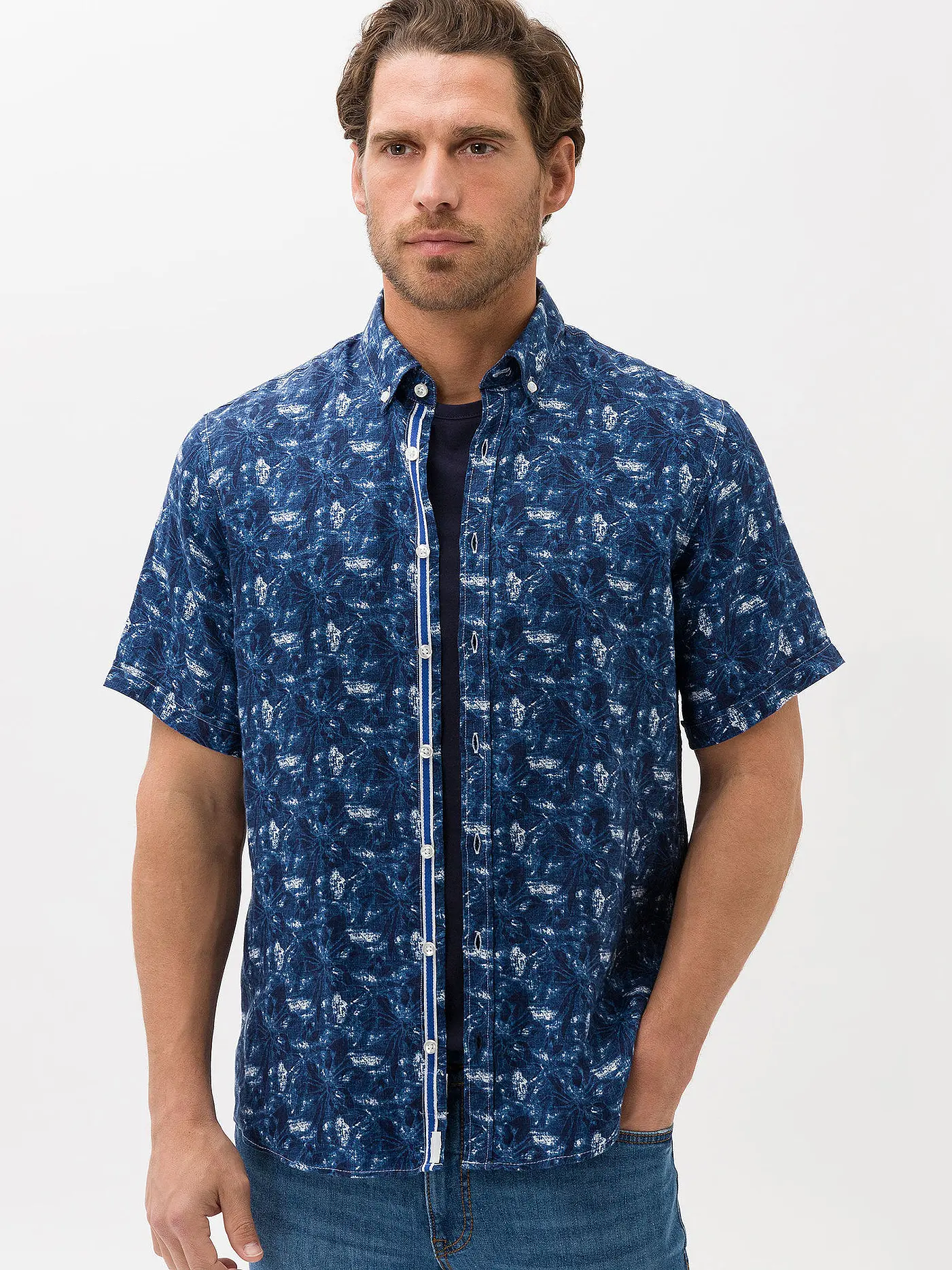 BRAX | Leinenhemd Modern Fit  DAN P | blau