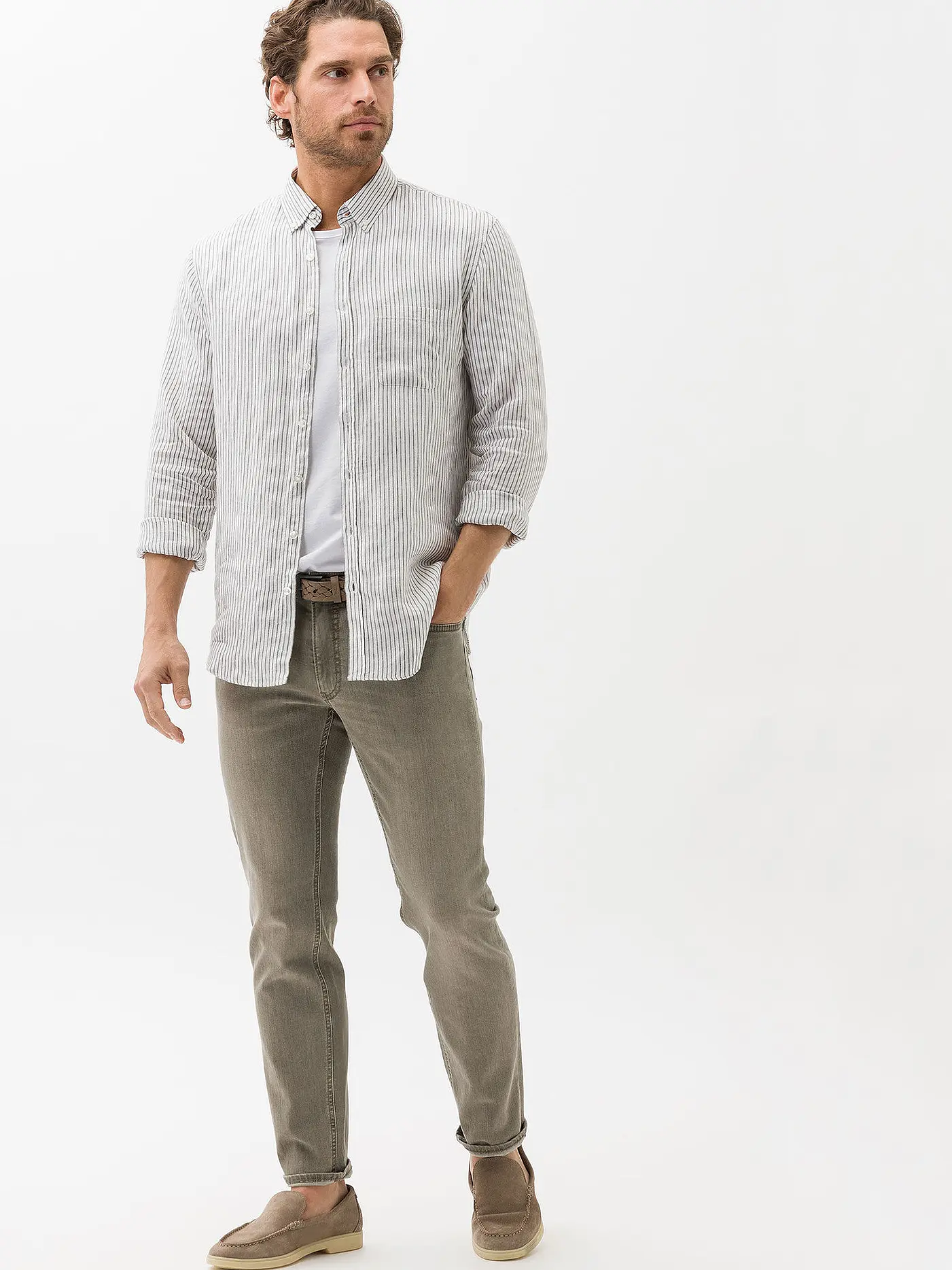 BRAX | Leinenhemd Modern Fit DANIEL S | weiss