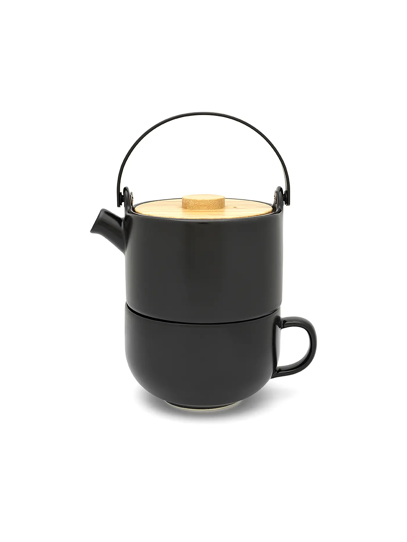 BREDEMEIJER | Tea for one Umea mit Bambusdeckel 0,5l Schwarz | schwarz