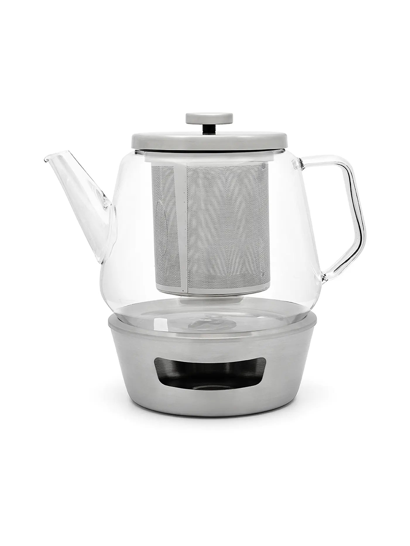 BREDEMEIJER | Tee-Set Bari 1,5L mit Edelstahlfilter und Teewärmer einwandig | transparent