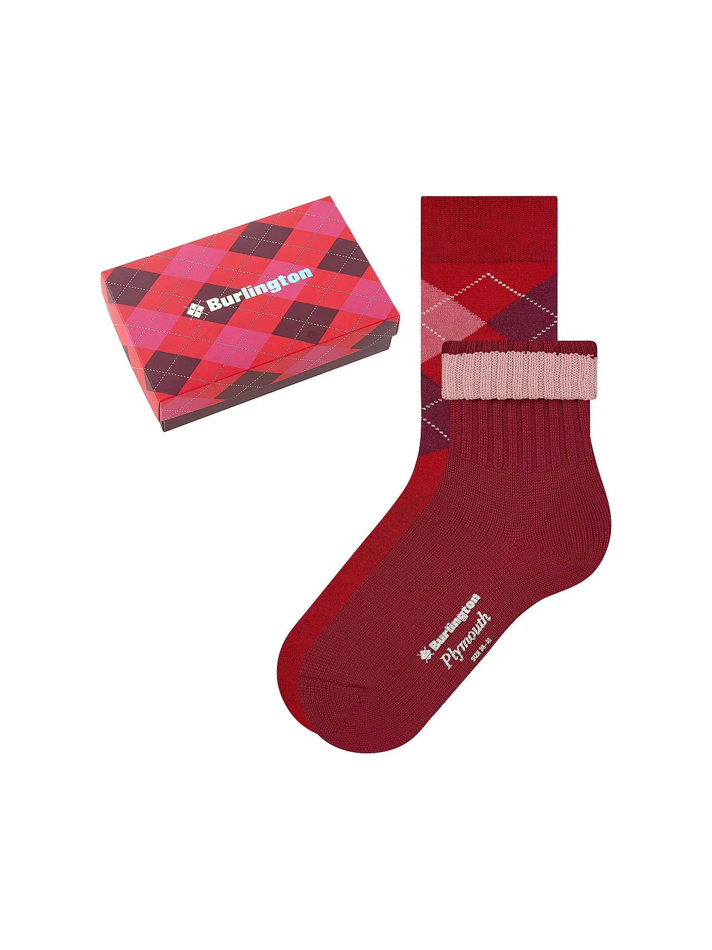 BURLINGTON | Damen Socken 2-er Pkg. COCOONING GIFT SET 36-41 sortiment | rot