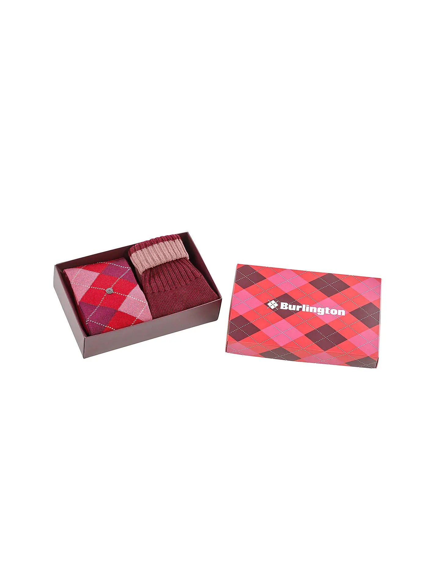 BURLINGTON | Damen Socken 2-er Pkg. COCOONING GIFT SET 36-41 sortiment | rot