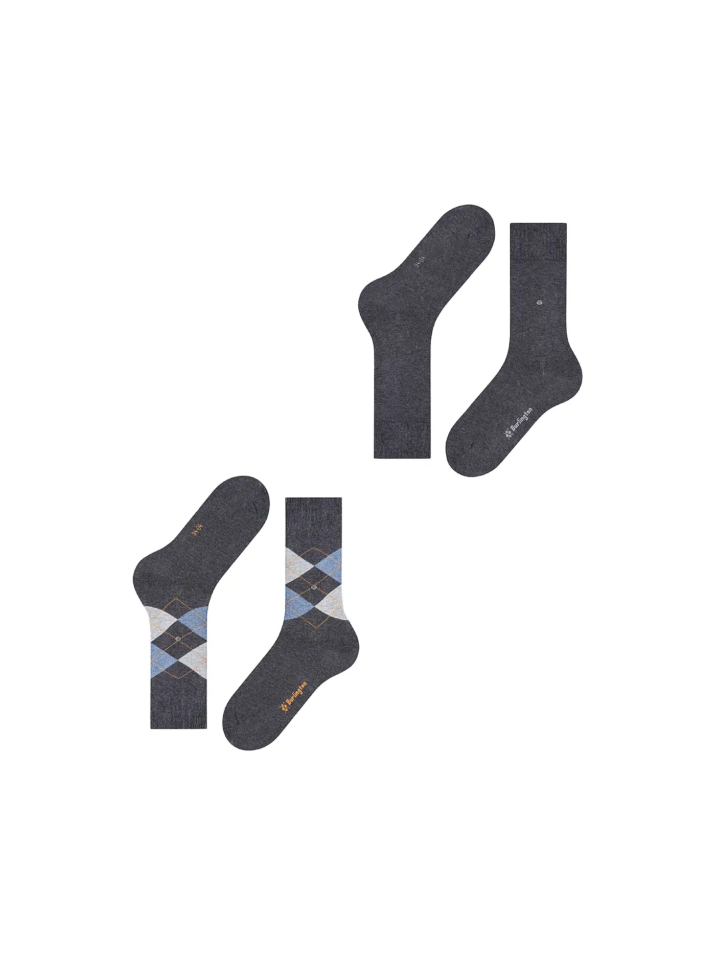 BURLINGTON | Herren Socken EVERYDAY 2-er Pkg. 40-46 anthracite mel. | grau