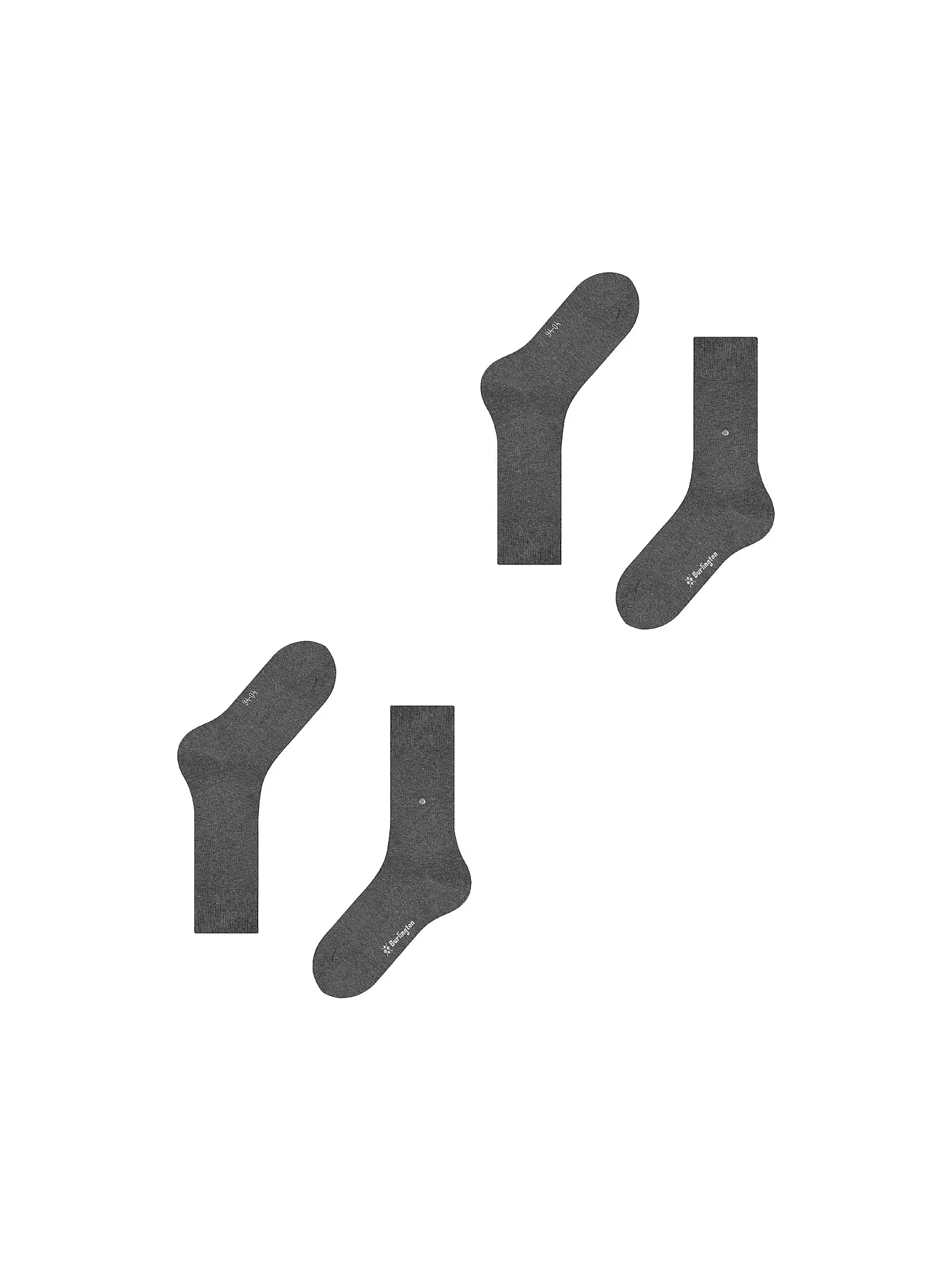 BURLINGTON | Herren Socken EVERYDAY 2-er Pkg. 40-46 anthracite mel. | grau