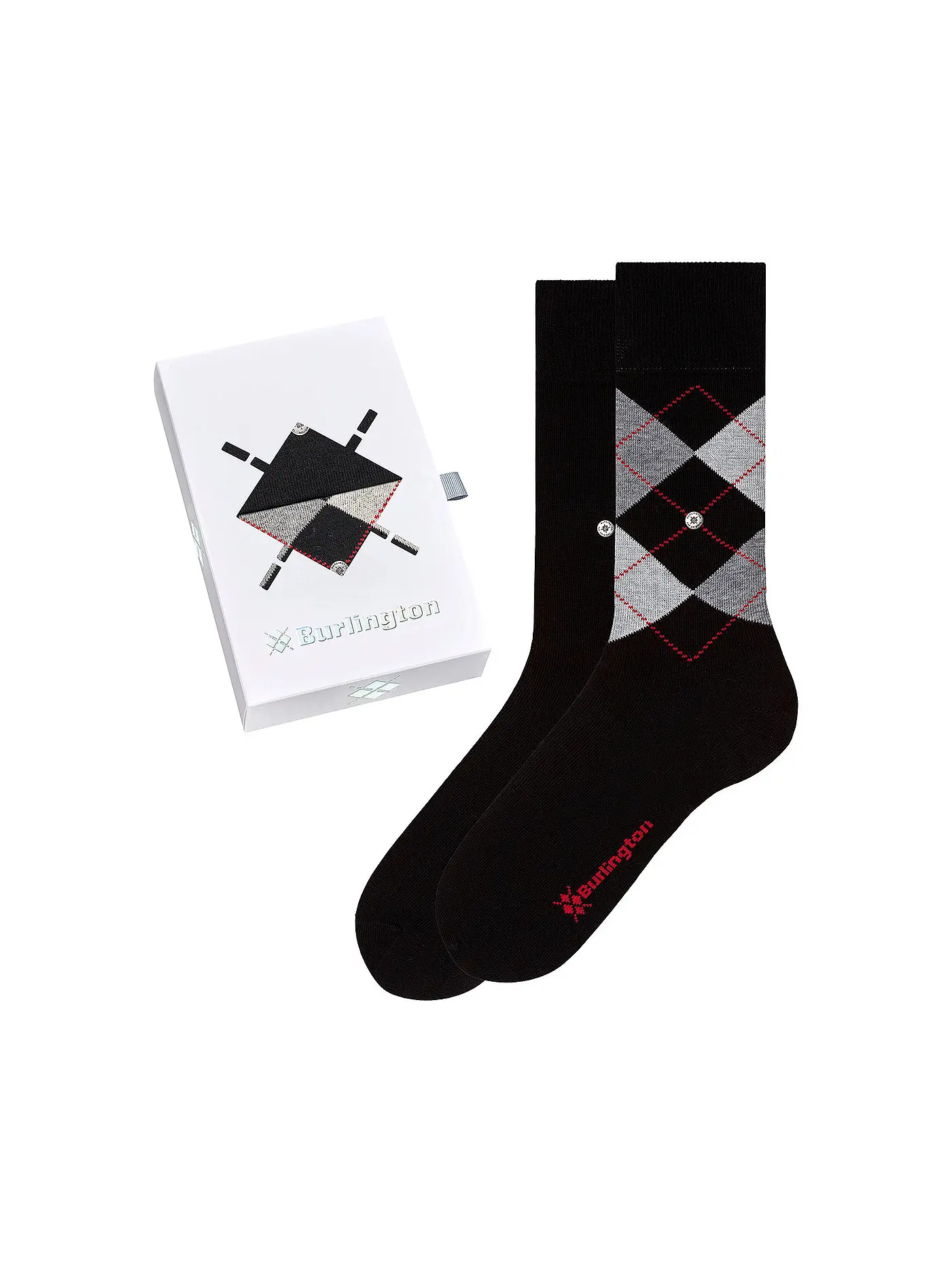 BURLINGTON | Herren Socken Geschenkebox 2er Pkg 40-46 | schwarz