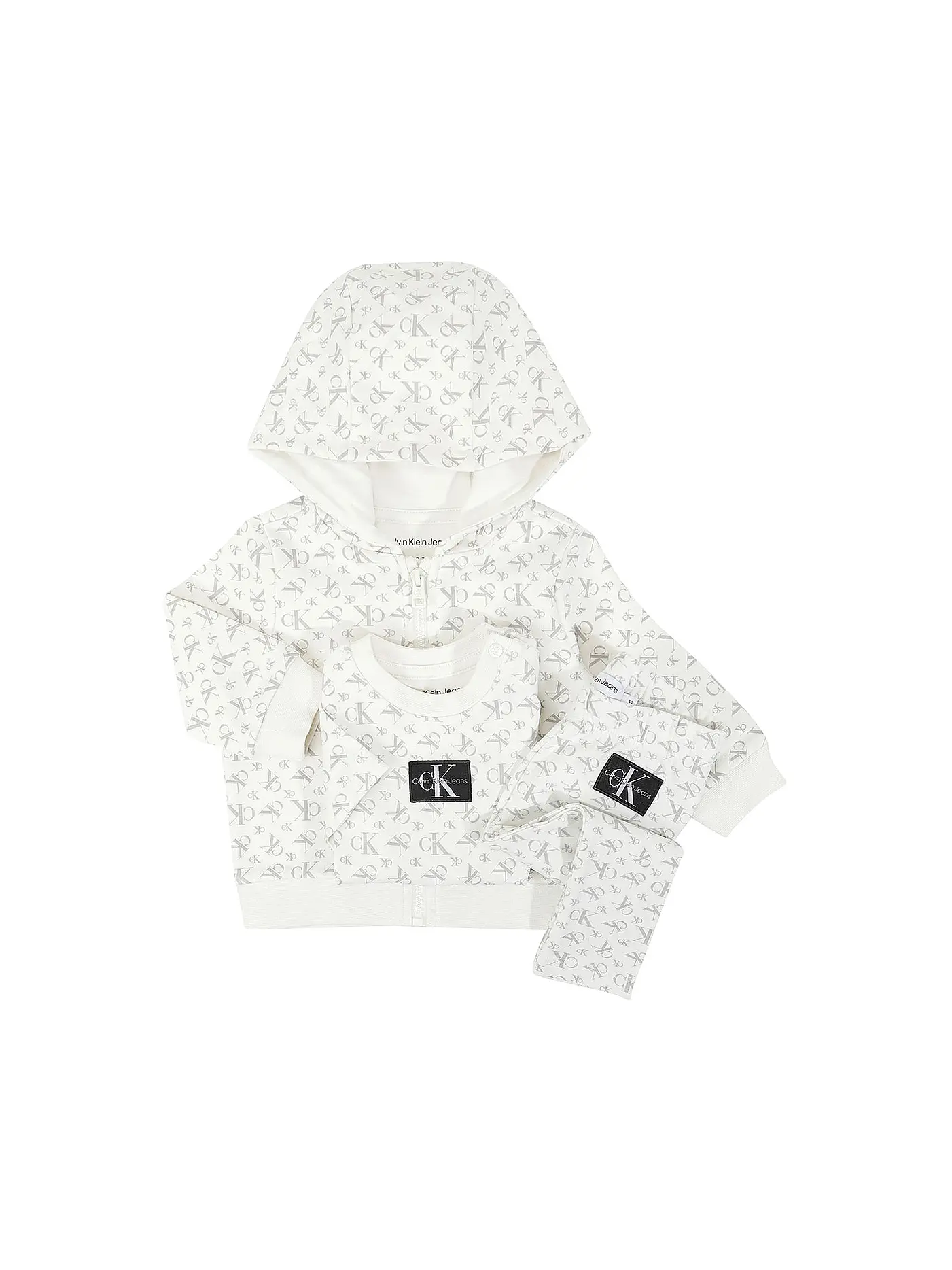 CALVIN KLEIN JEANS | Baby Set 3-teilig Sweatjacke, T-Shirt und Hose | creme