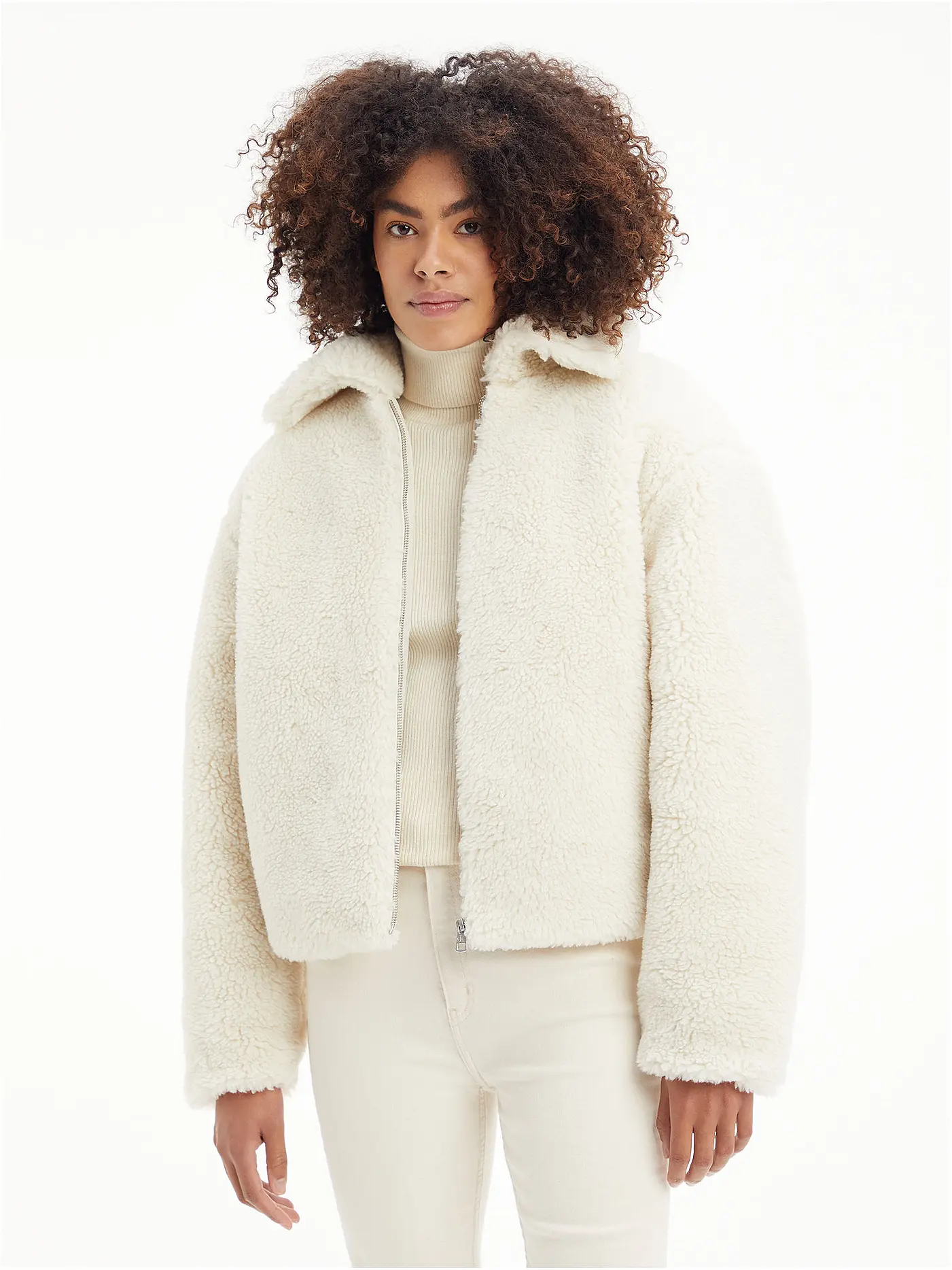 CALVIN KLEIN JEANS | Jacke in Felloptik | creme