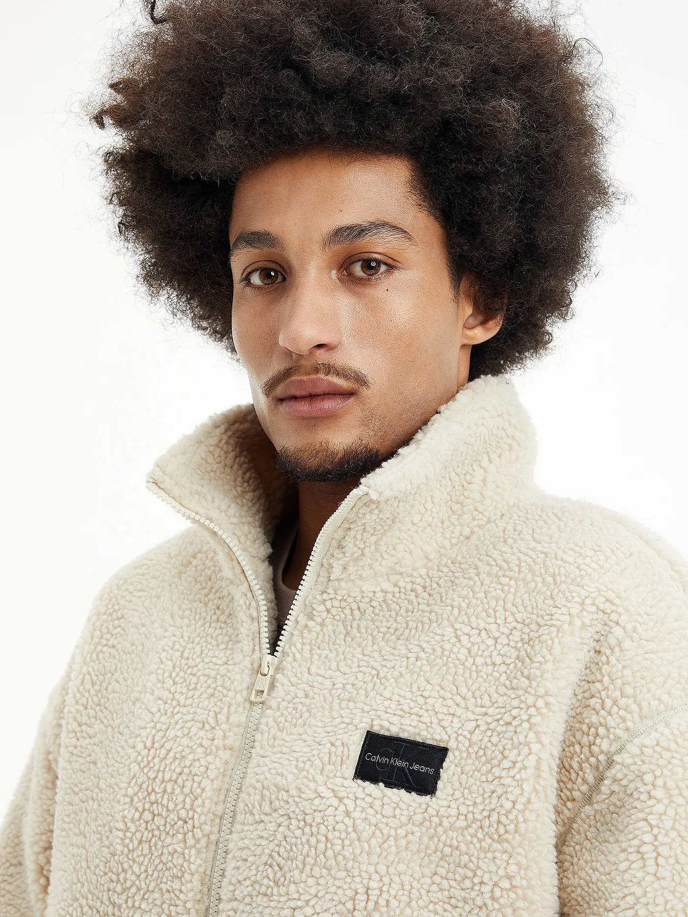 CALVIN KLEIN JEANS | Jacke in Felloptik | beige