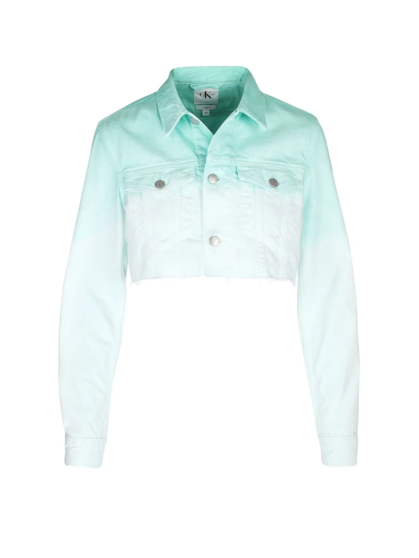 CALVIN KLEIN JEANS | Jeansjacke Cropped Fit  | hellgrün