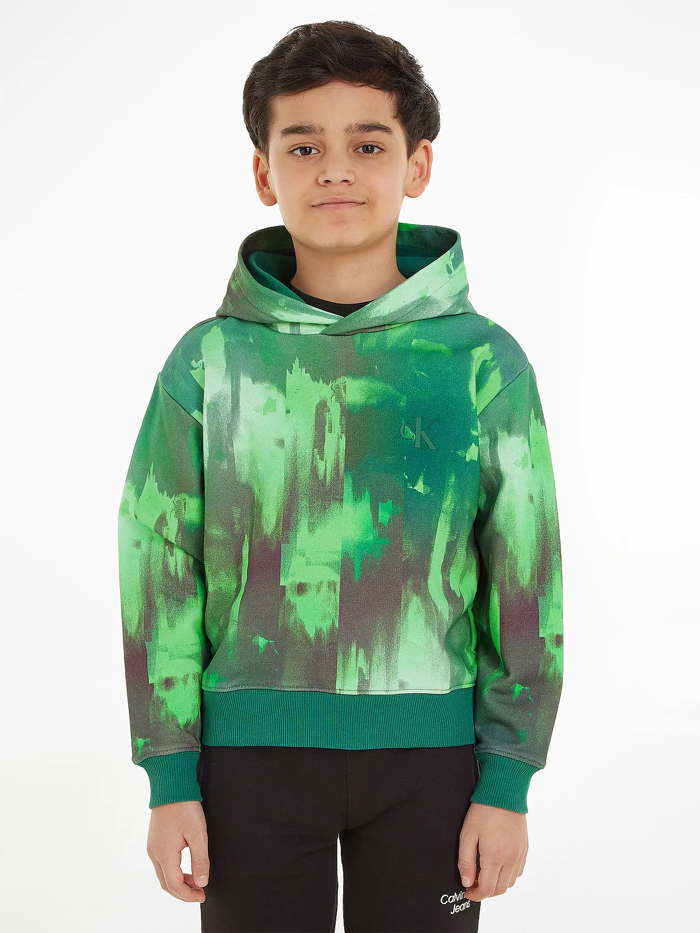CALVIN KLEIN JEANS | Jungen Kapuzensweater - Hoodie  | grün