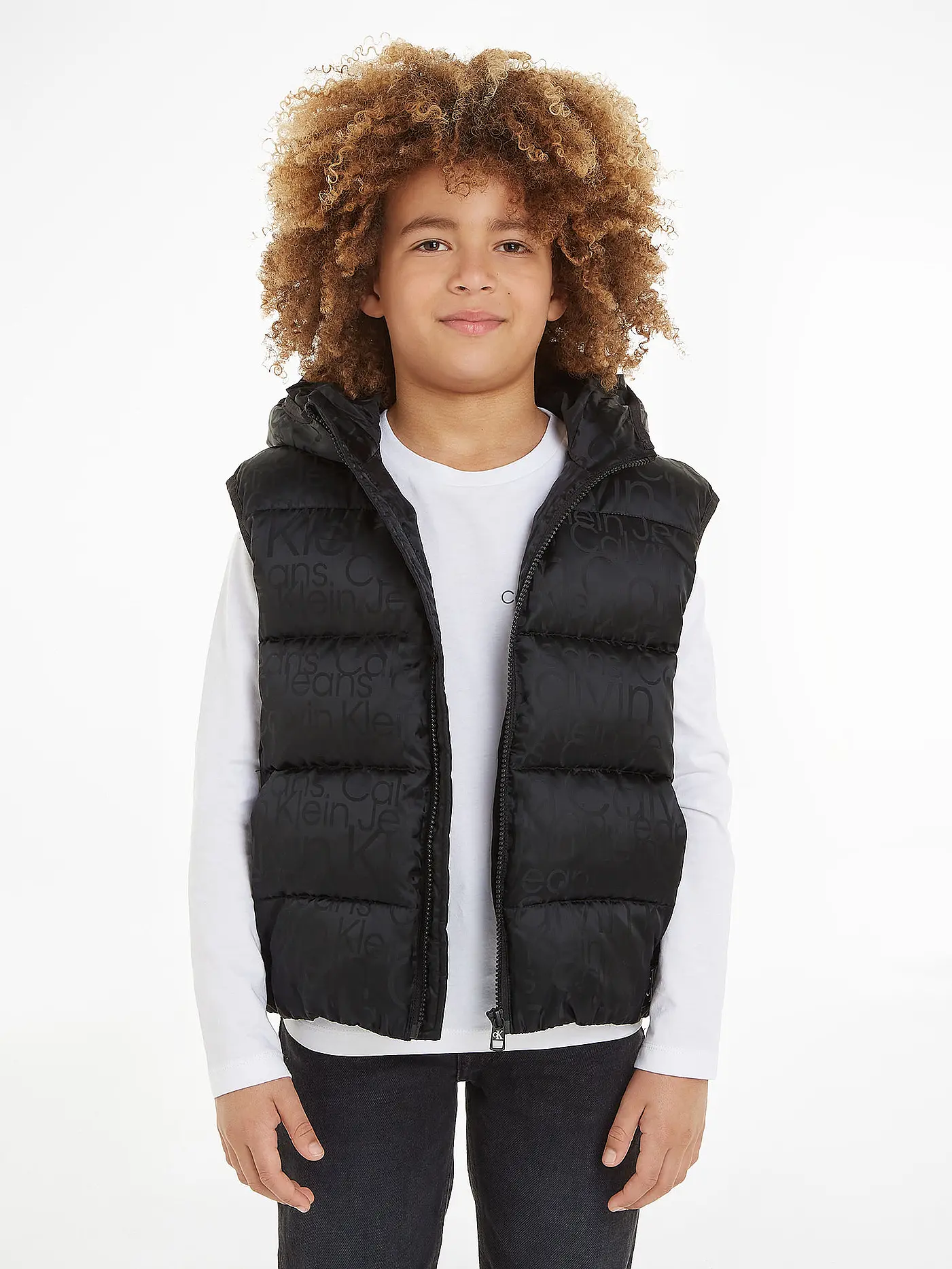 CALVIN KLEIN JEANS | Jungen Steppgilet  | schwarz