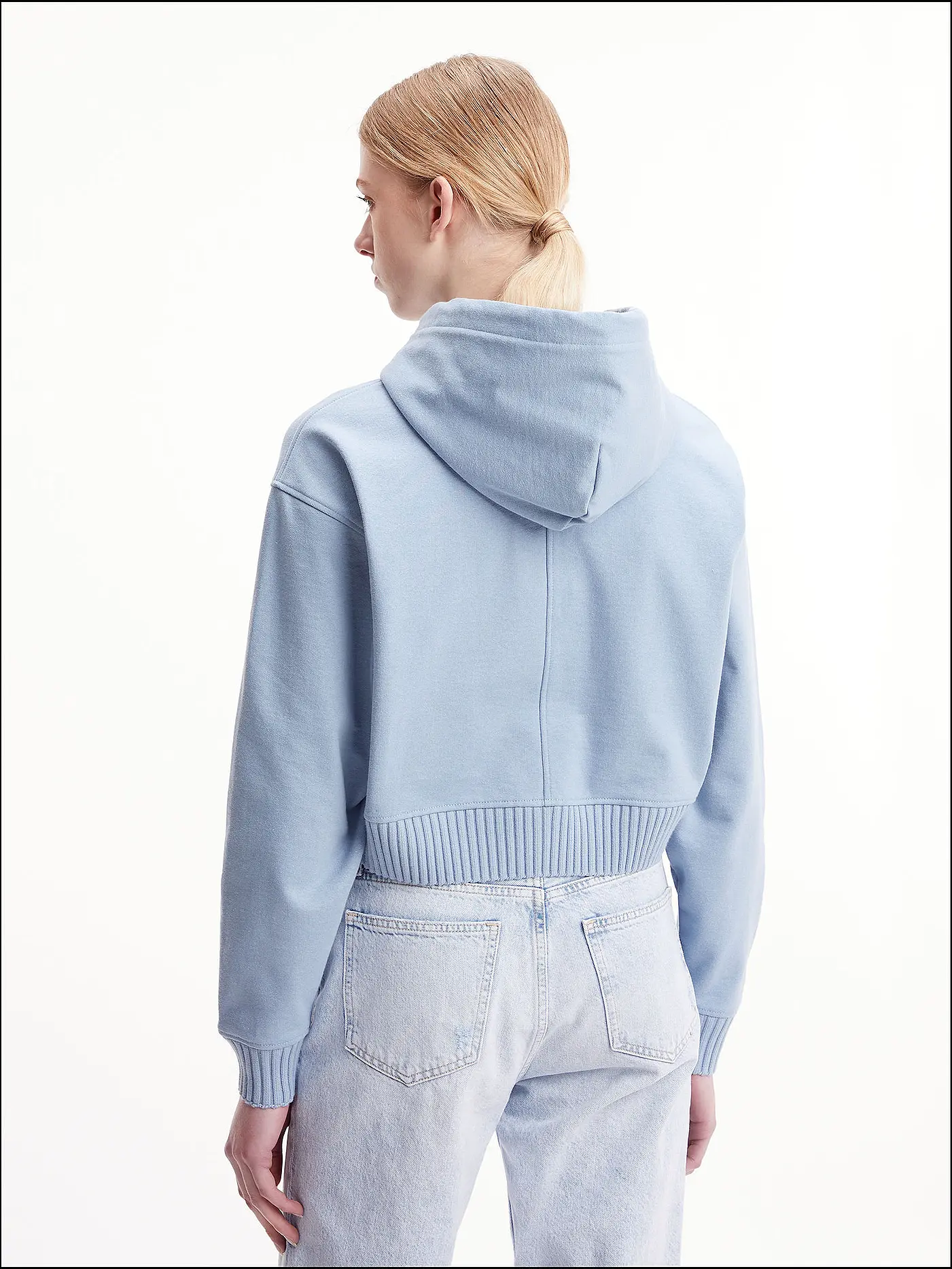 CALVIN KLEIN JEANS | Kapuzensweater - Hoodie Cropped Fit | hellblau