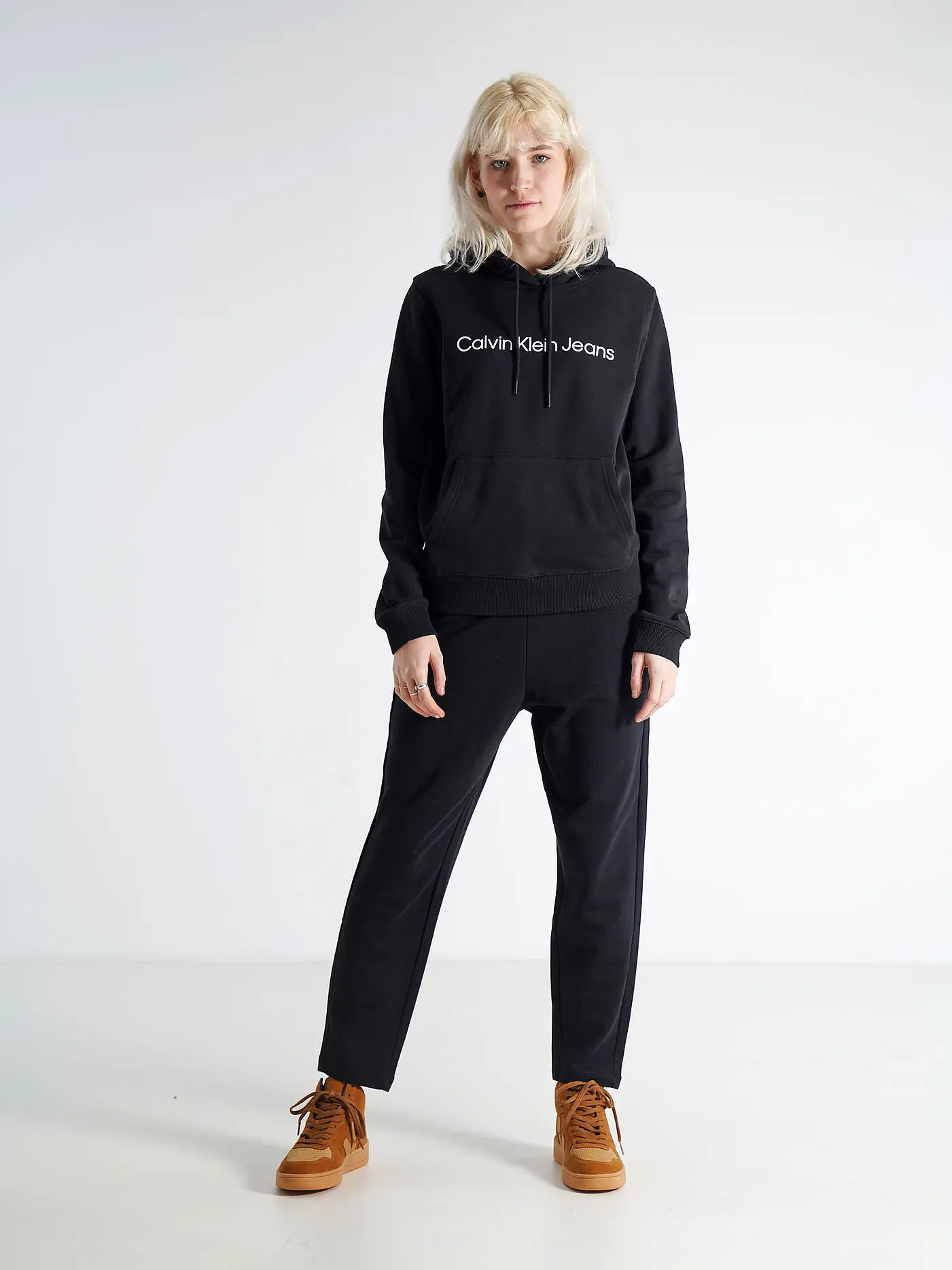 CALVIN KLEIN JEANS | Kapuzensweater - Hoodie | schwarz