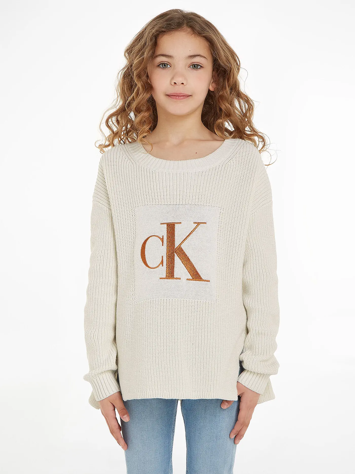CALVIN KLEIN JEANS | Mädchen Pullover  | creme
