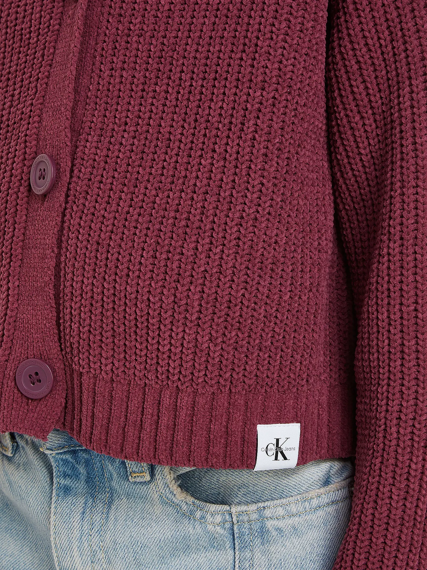 CALVIN KLEIN JEANS | Mädchen Strickjacke  | beere