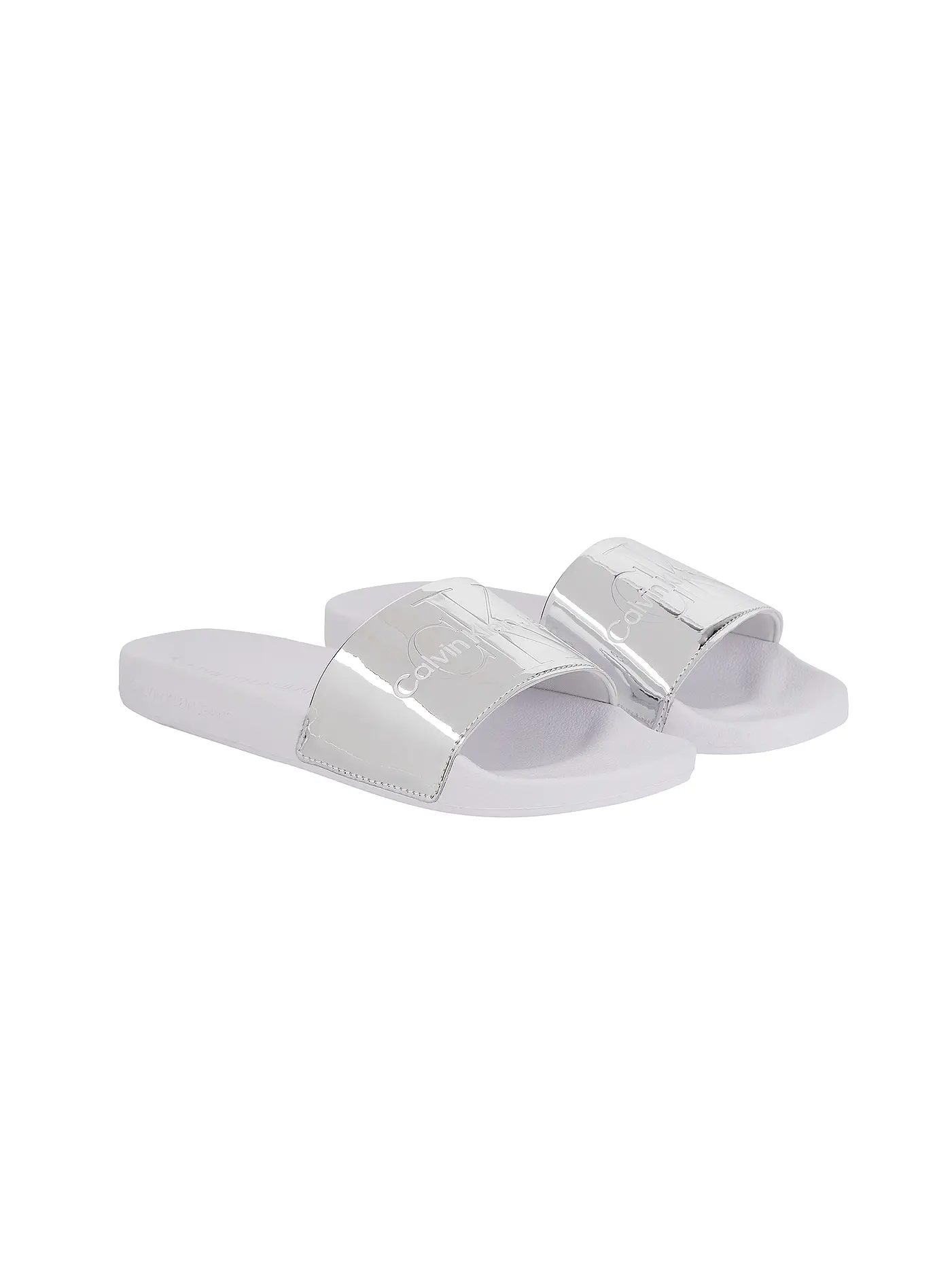 CALVIN KLEIN JEANS | Pantoletten - Badeschuhe | silber