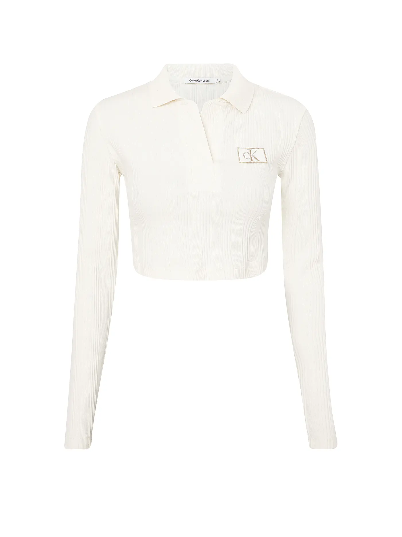 CALVIN KLEIN JEANS | Poloshirt Cropped Fit | creme