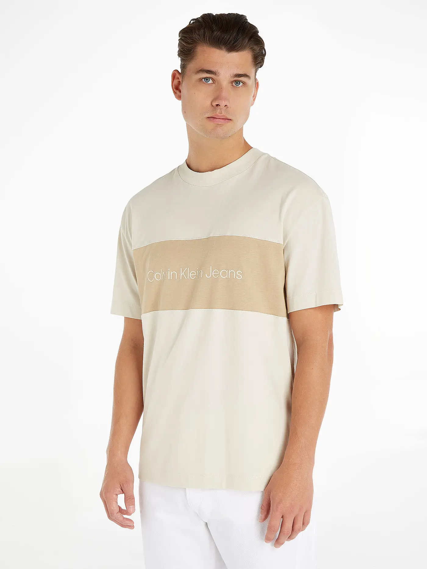 CALVIN KLEIN JEANS | T-Shirt BLOCKING TEE | beige