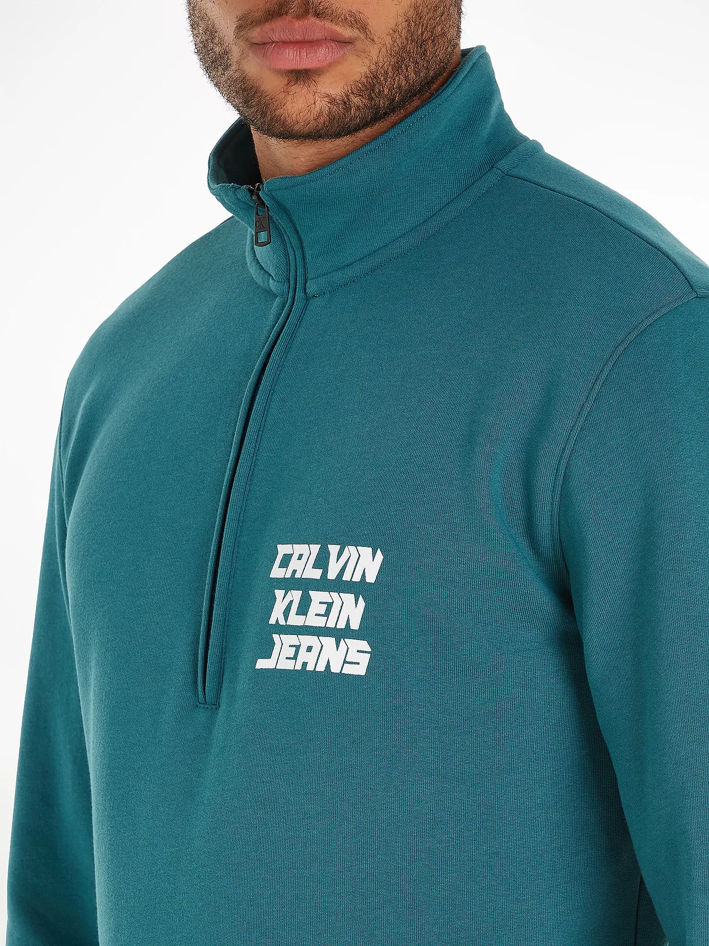CALVIN KLEIN JEANS | Troyer Sweater | petrol
