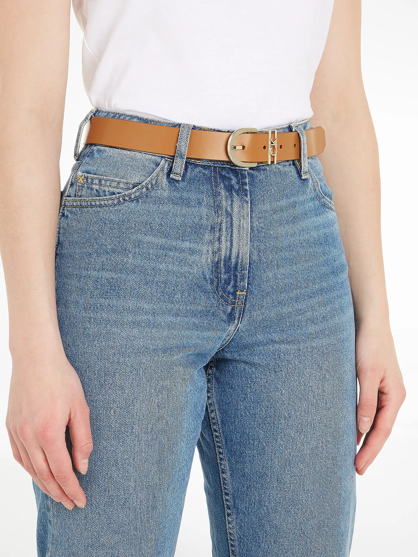 CALVIN KLEIN | Ledergürtel  | camel