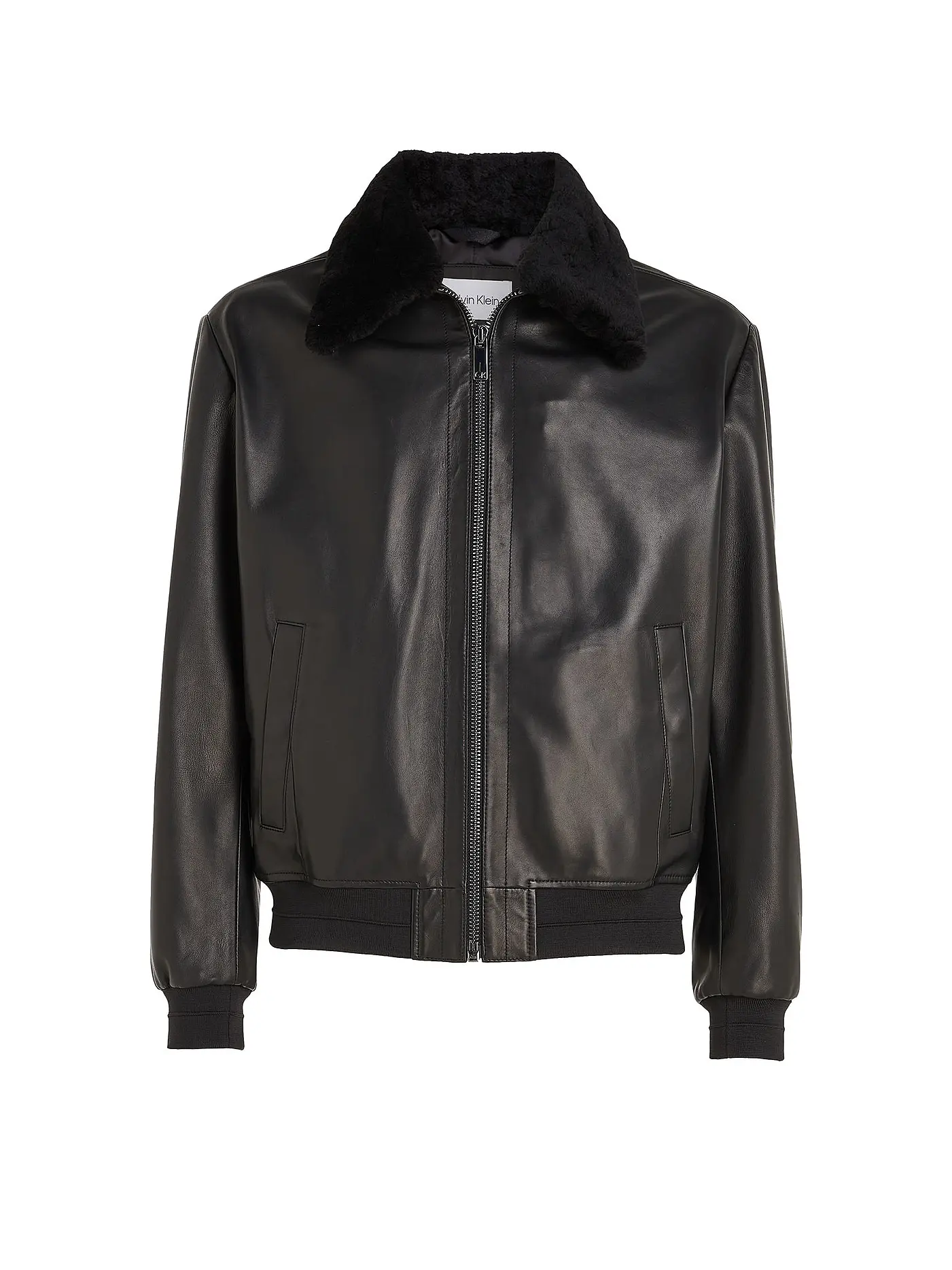 CALVIN KLEIN | Lederjacke  | schwarz
