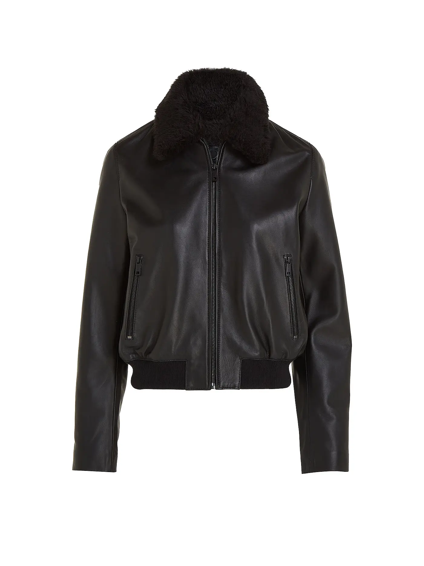CALVIN KLEIN | Lederjacke  | schwarz