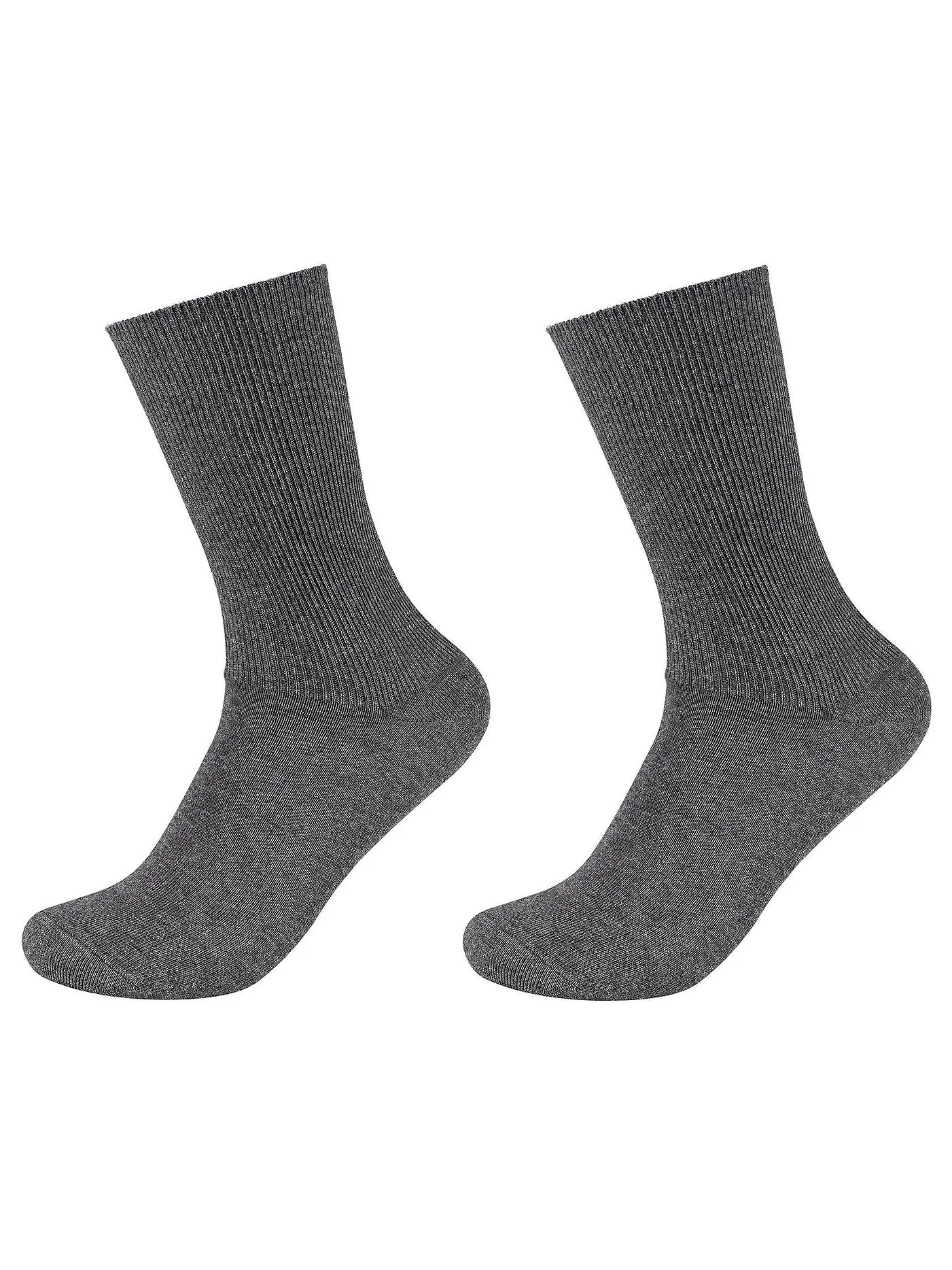CAMANO | Herren-Socken 2er Pkg dark grey melange | grau