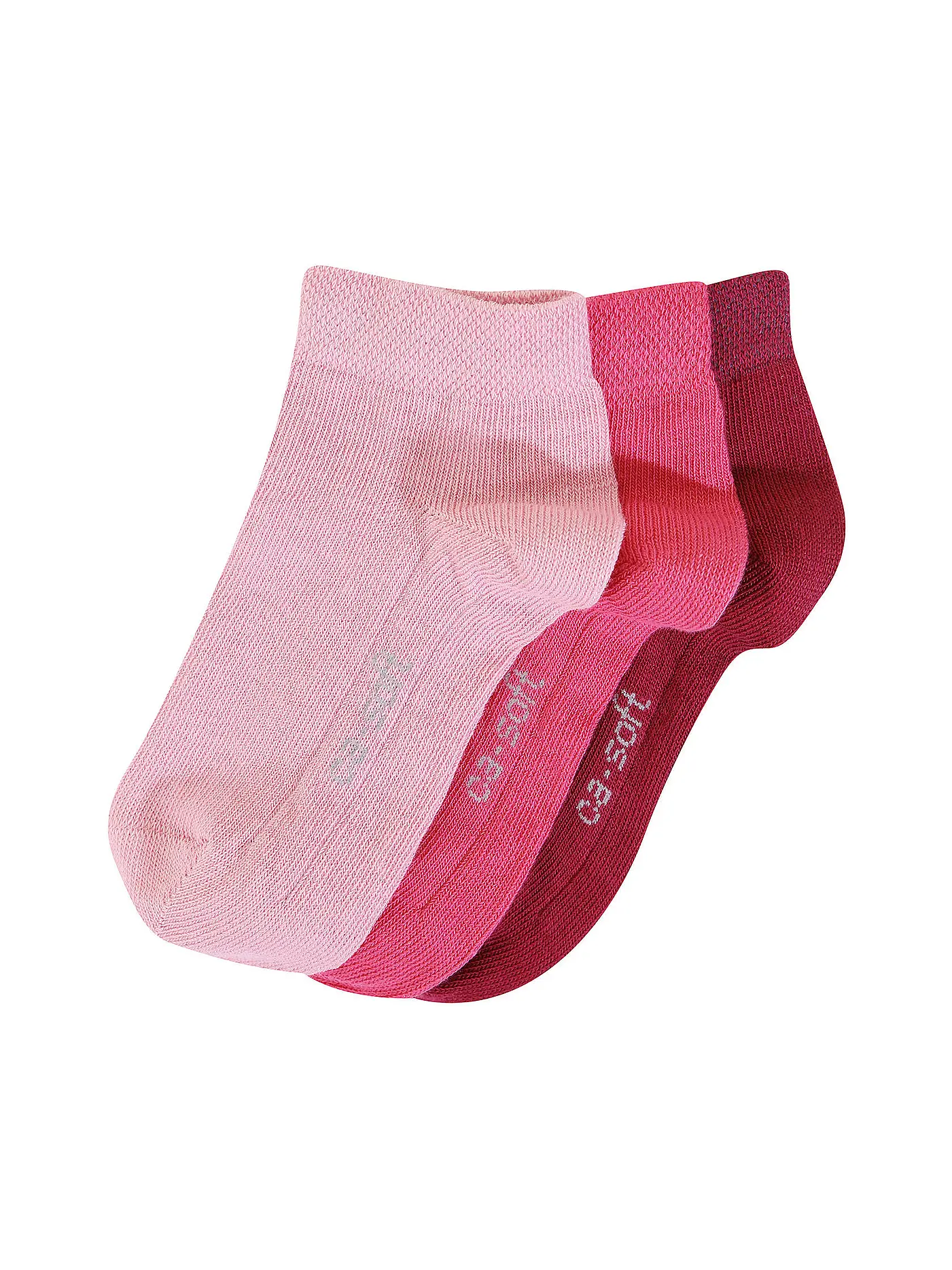 CAMANO | Kinder-Socken 3-er Pkg. ice blue melang | rosa