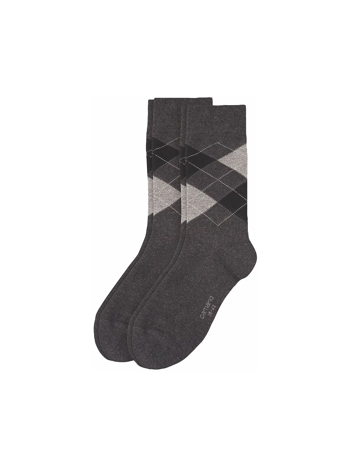 CAMANO | Herren Socken 2er Pkg ARGYLE tigers eye | grau