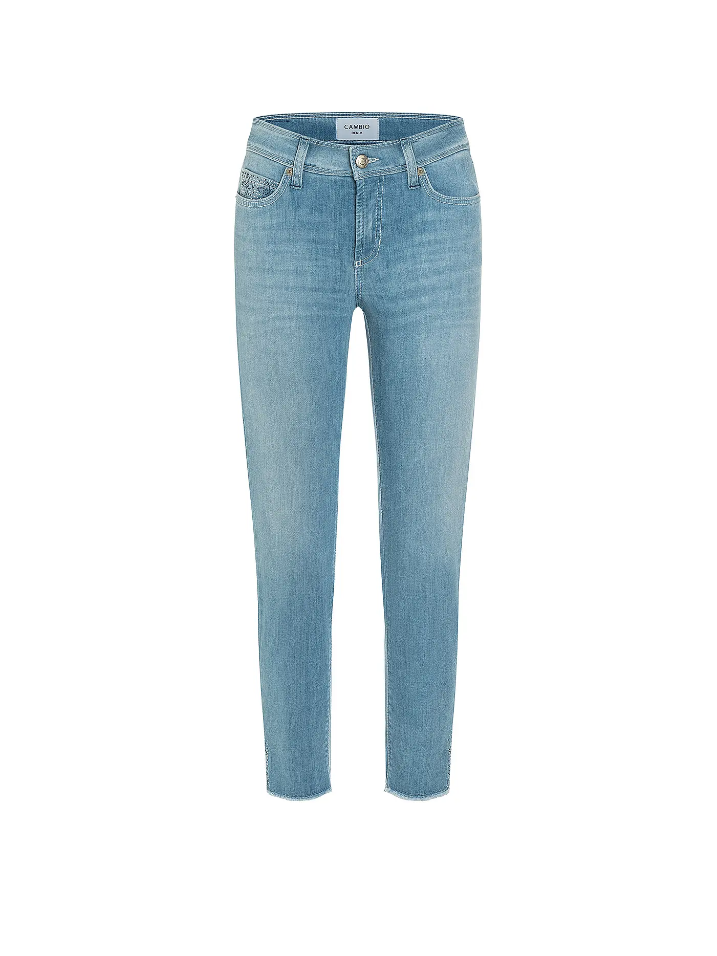 CAMBIO | Jeans Slim Fit 7/8 PIPER SHORT SWAROVSKI | hellblau