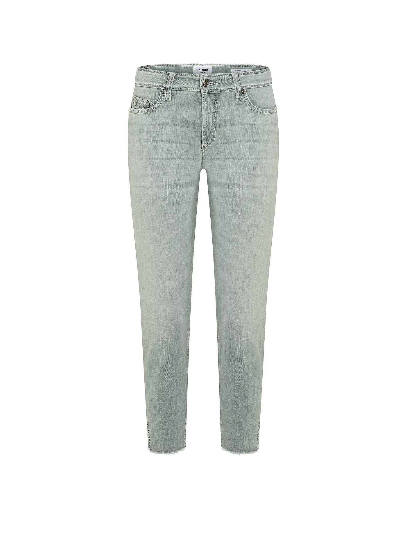 CAMBIO | Jeans Slim Fit 7/8 PIPER SHORT SWAROVSKI | grau