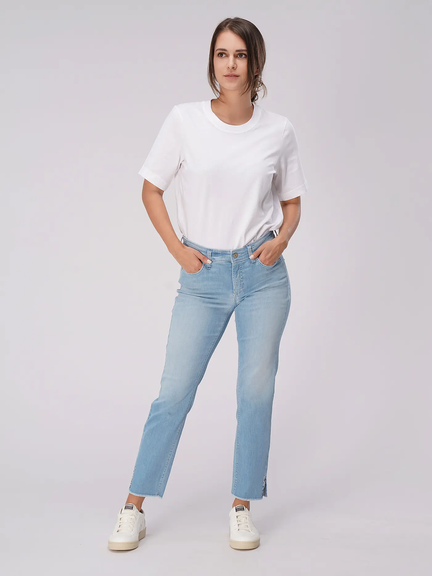 CAMBIO | Jeans Slim Fit 7/8 PIPER SHORT SWAROVSKI | hellblau