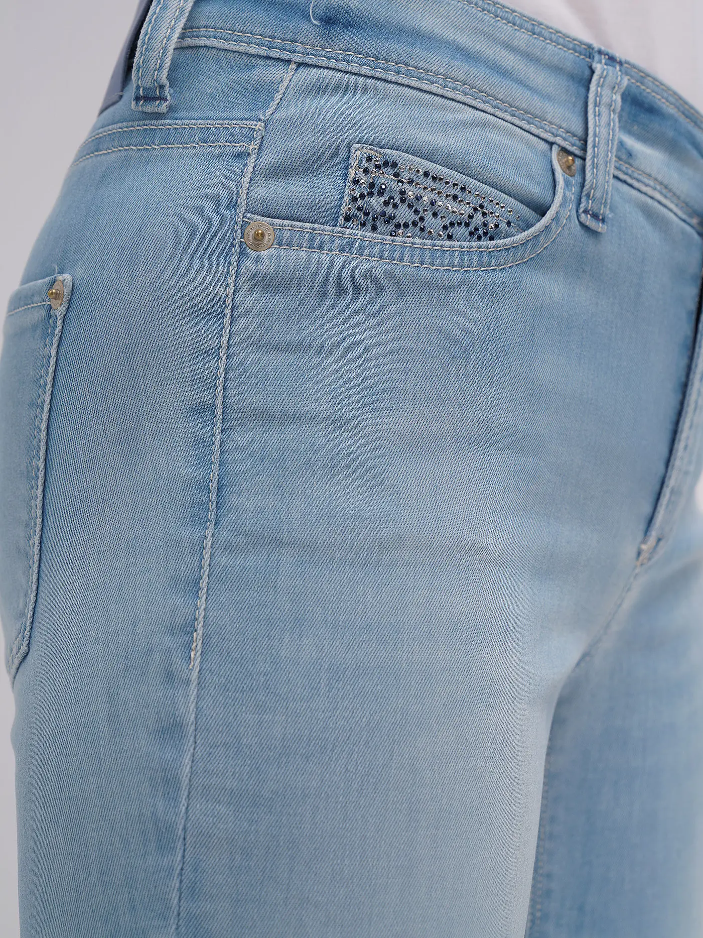CAMBIO | Jeans Slim Fit 7/8 PIPER SHORT SWAROVSKI | hellblau