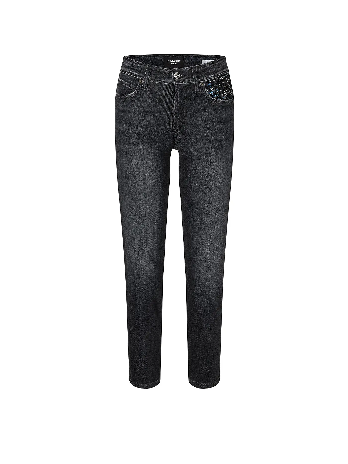 CAMBIO | Jeans Slim Fit PIPER SHORT | schwarz