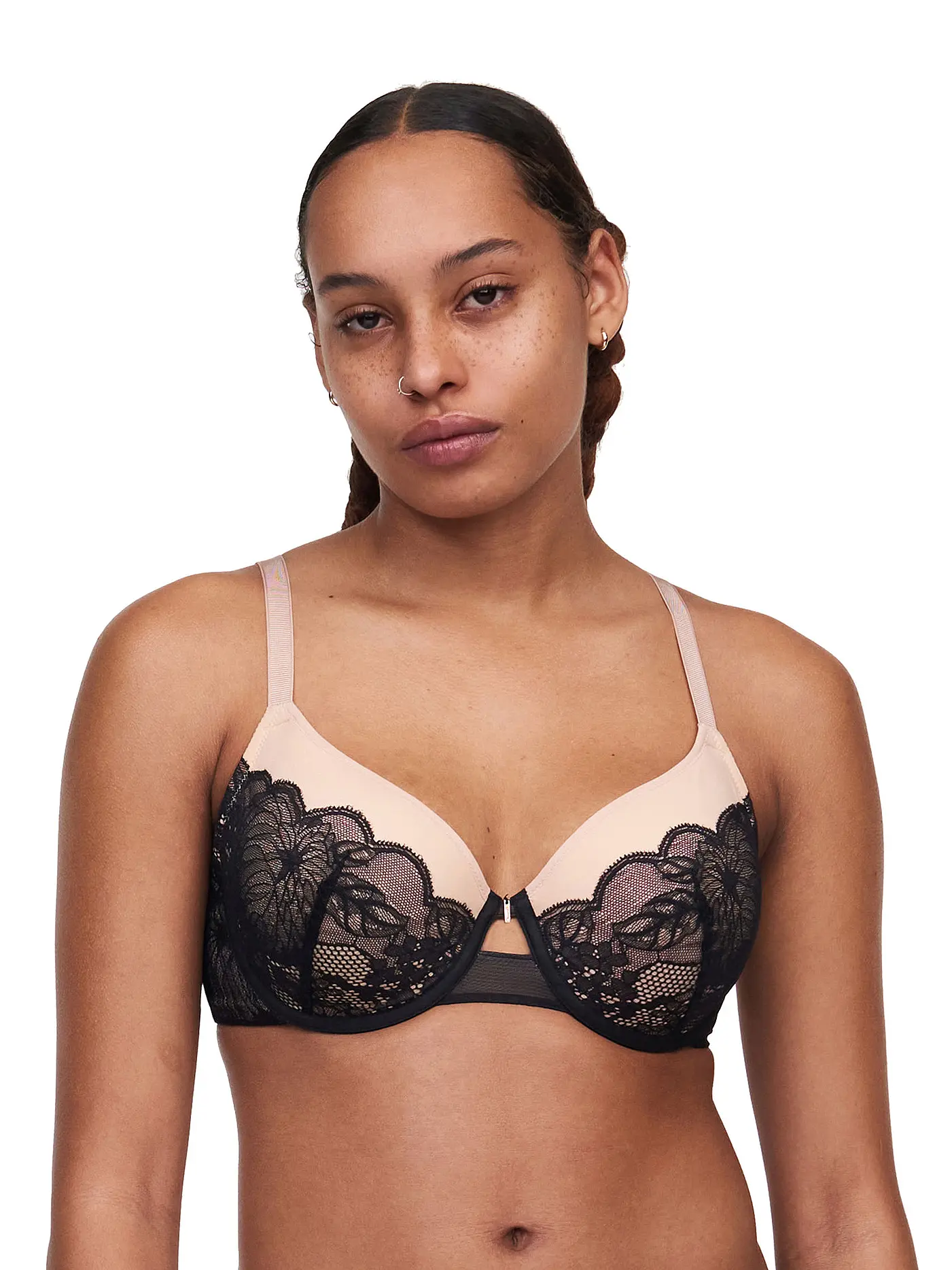 CHANTELLE | Bügel BH MIDNIGHT FLOWERS scarlet | schwarz