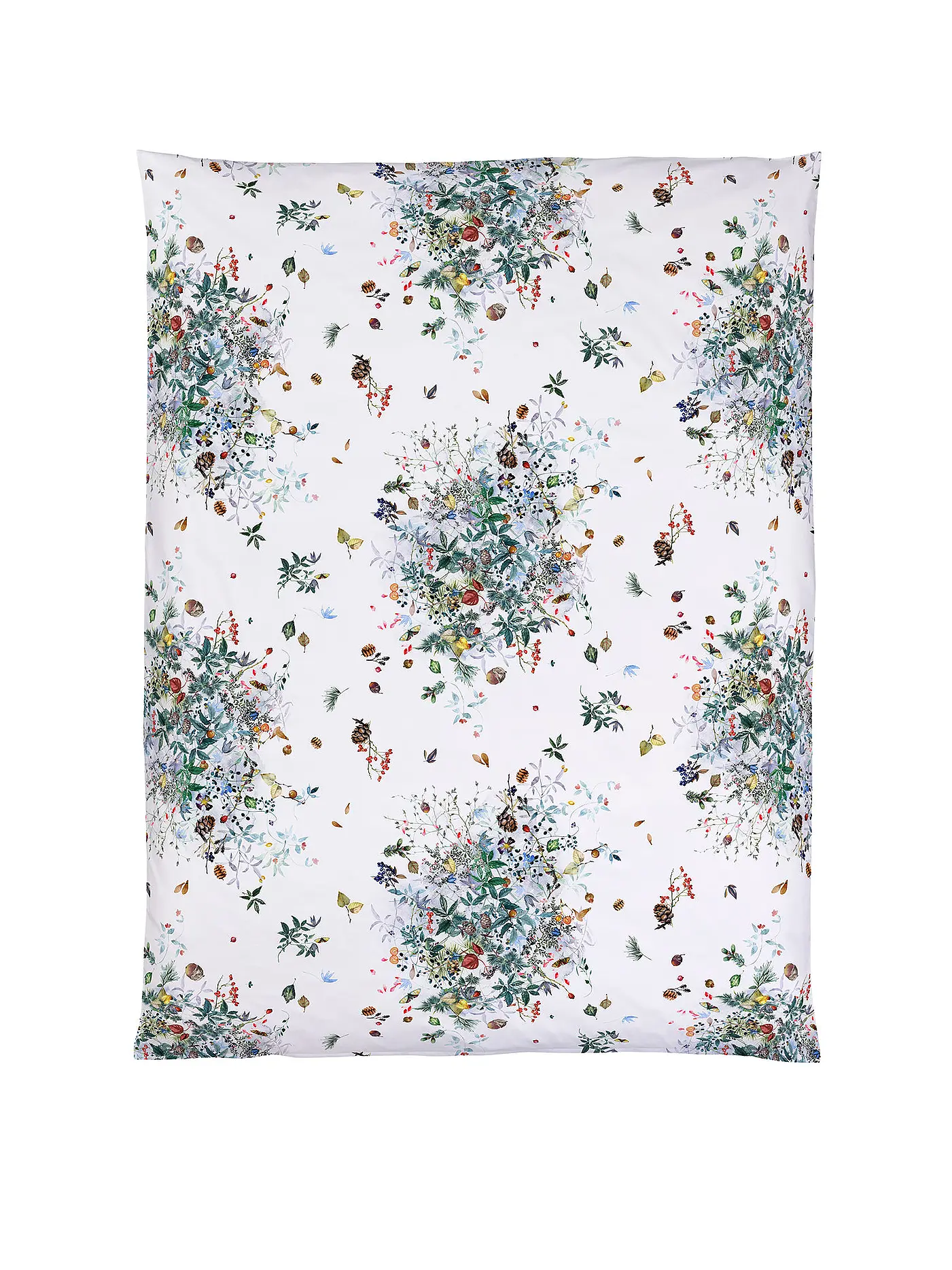 CHRISTIAN FISCHBACHER | Satin Deckenbezug 140x200cm Winterwald Weiss/Blau | weiss