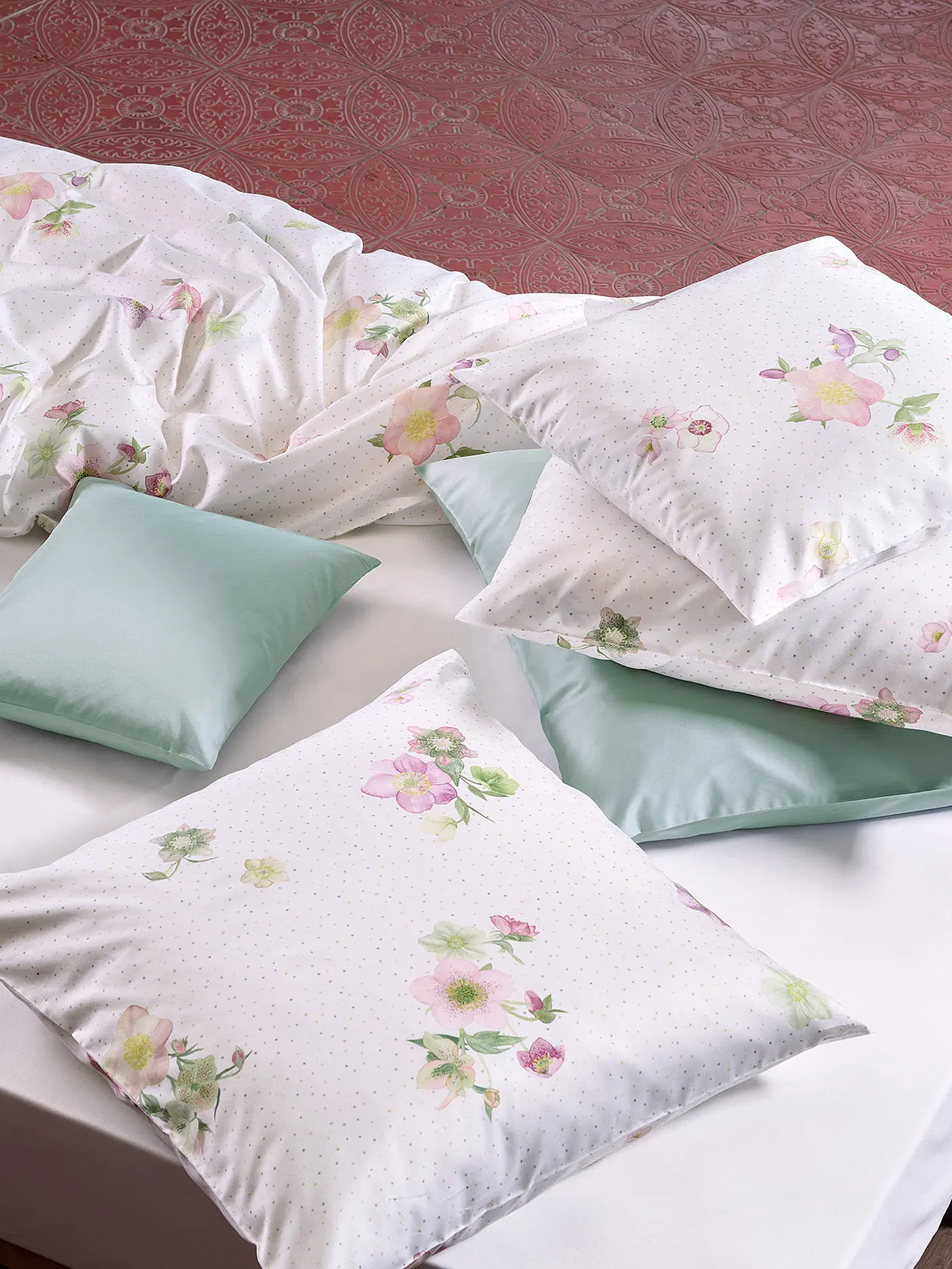 CHRISTIAN FISCHBACHER | Satin Deckenbezug FLEUR 140x200cm Weiss | weiss
