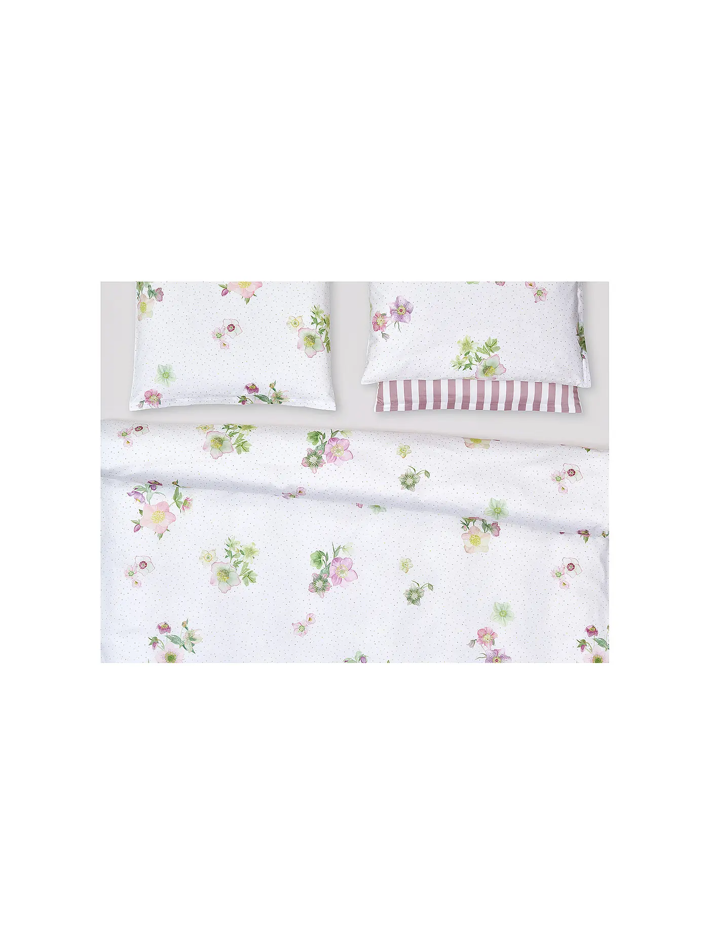 CHRISTIAN FISCHBACHER | Satin Deckenbezug FLEUR 140x200cm Weiss | weiss